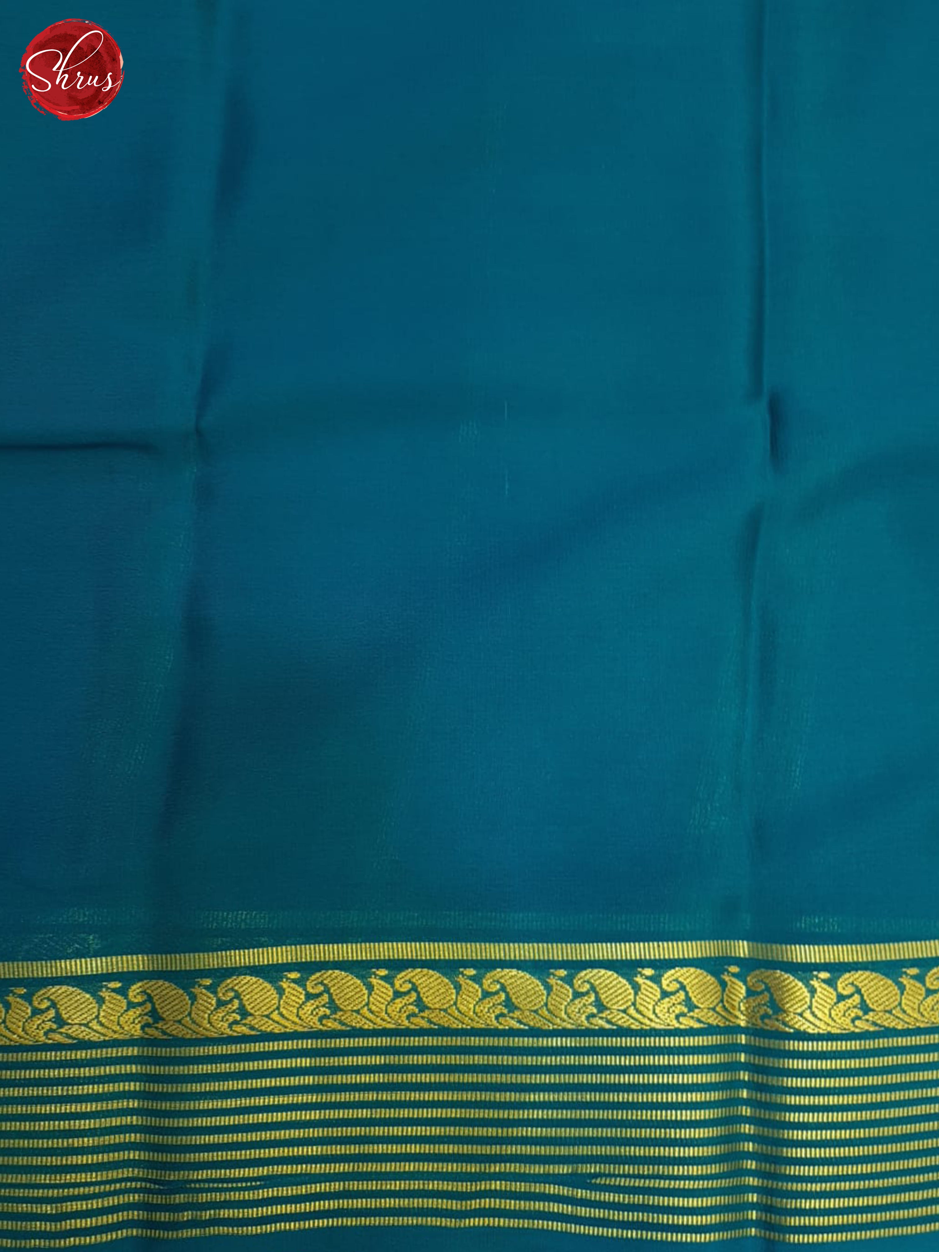 Peach And Blue-Mysore Silk Saree - Shop on ShrusEternity.com