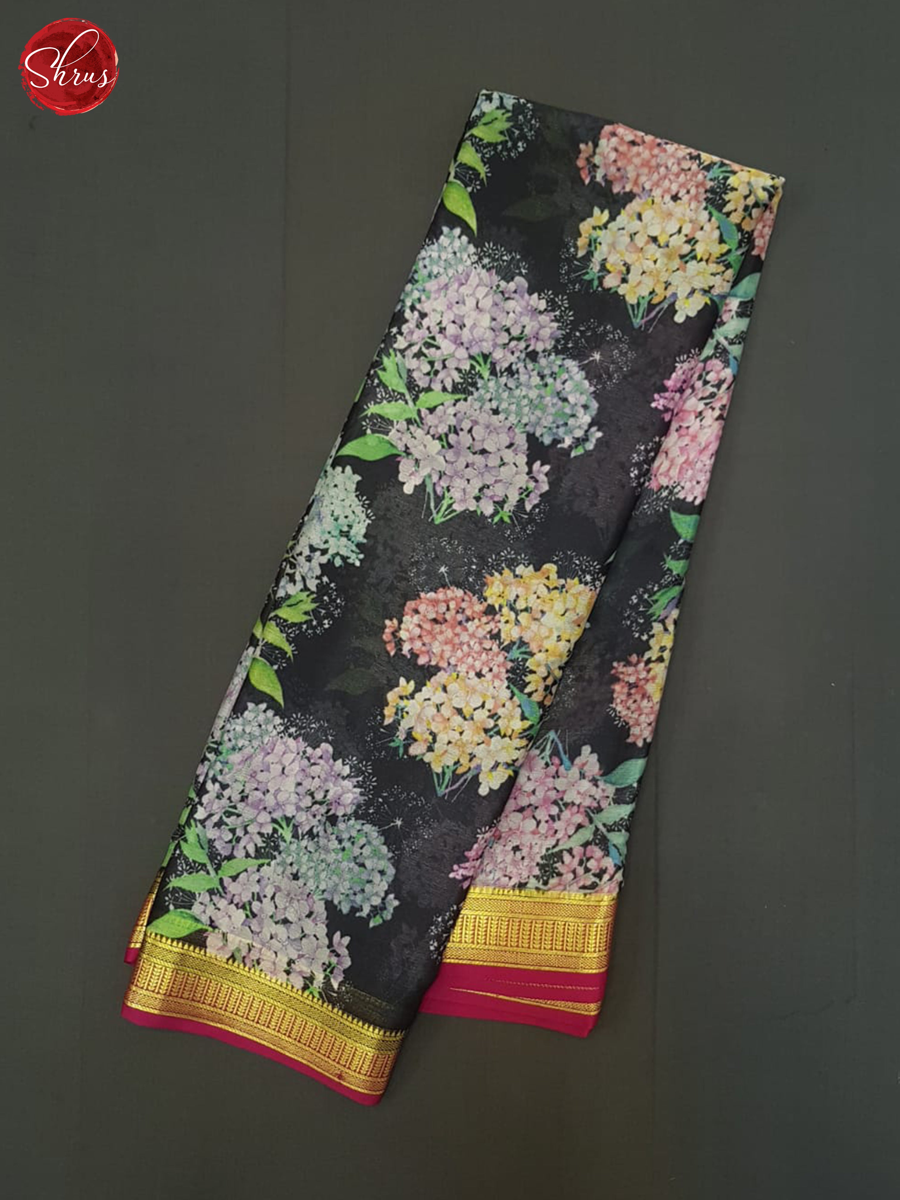 Black And Pink- Mysore Silk Saree - Shop on ShrusEternity.com