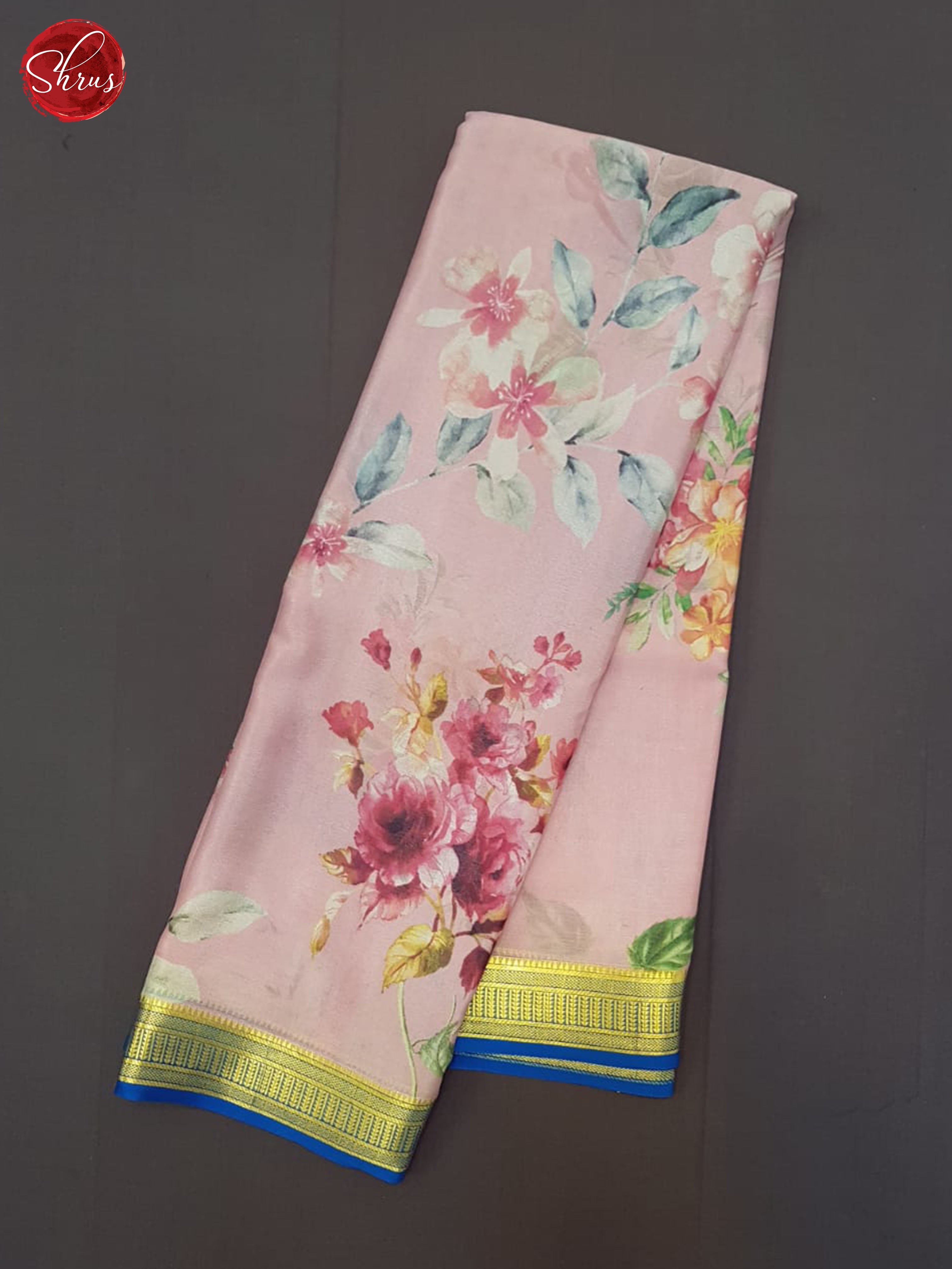 Dusty Onion Pink And Blue- Mysore Silk Saree - Shop on ShrusEternity.com