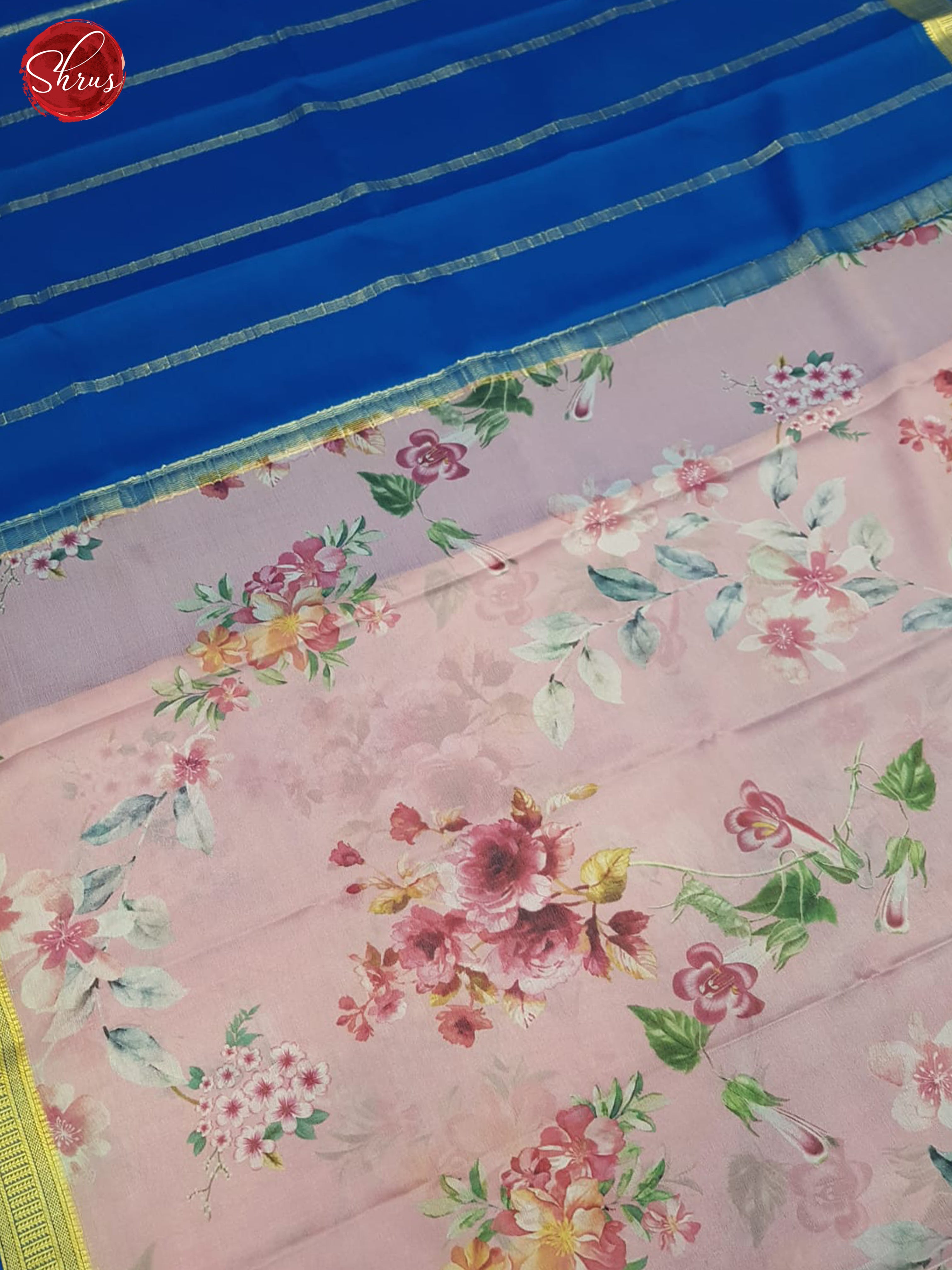 Dusty Onion Pink And Blue- Mysore Silk Saree - Shop on ShrusEternity.com