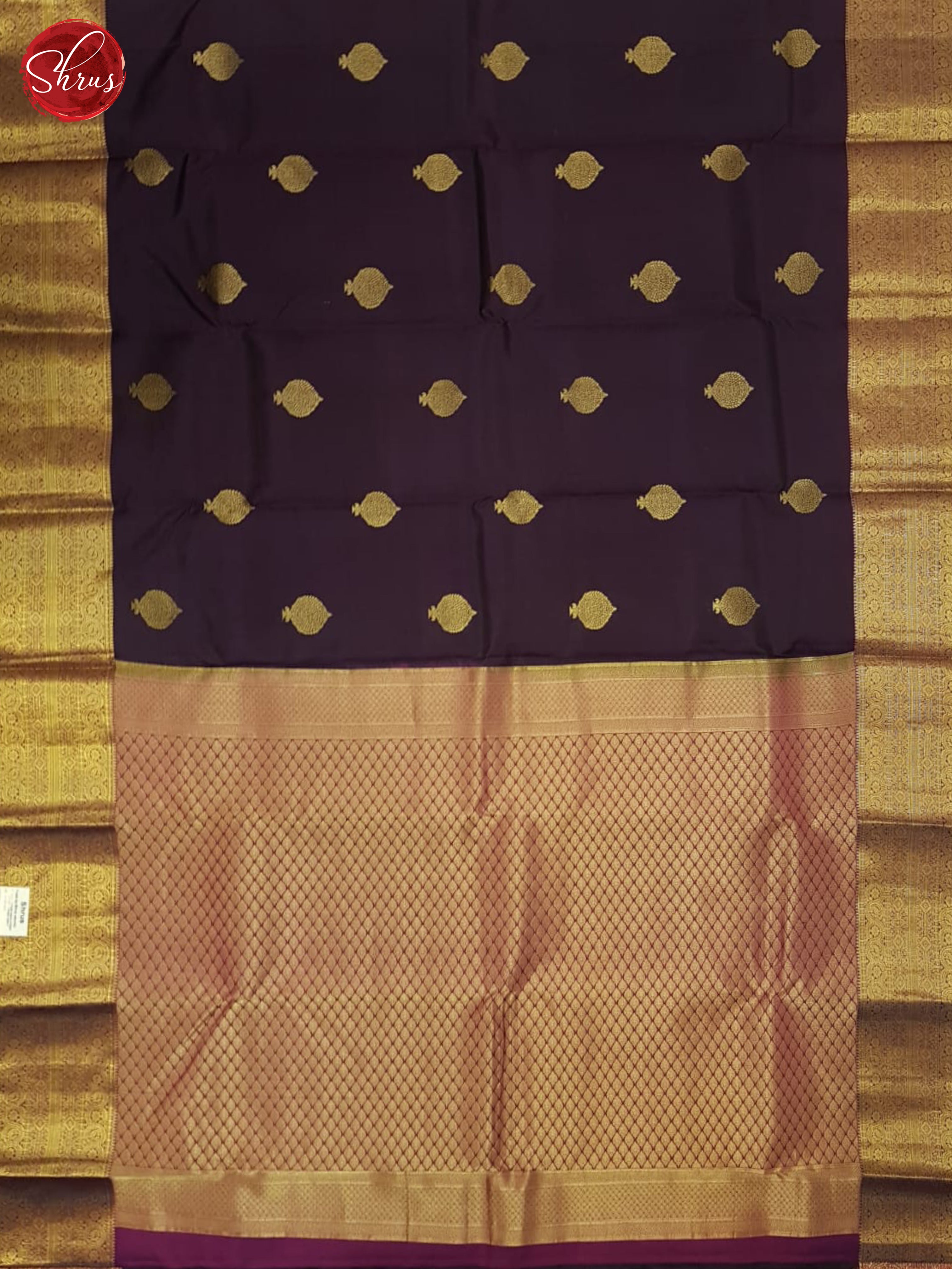 Blue And Wine- Kanchipuram Silk Saree - Shop on ShrusEternity.com