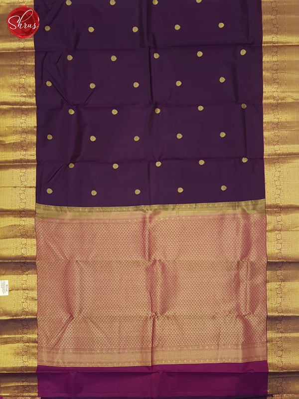 Wine & Purple -Kanchipuram Silk saree - Shop on ShrusEternity.com