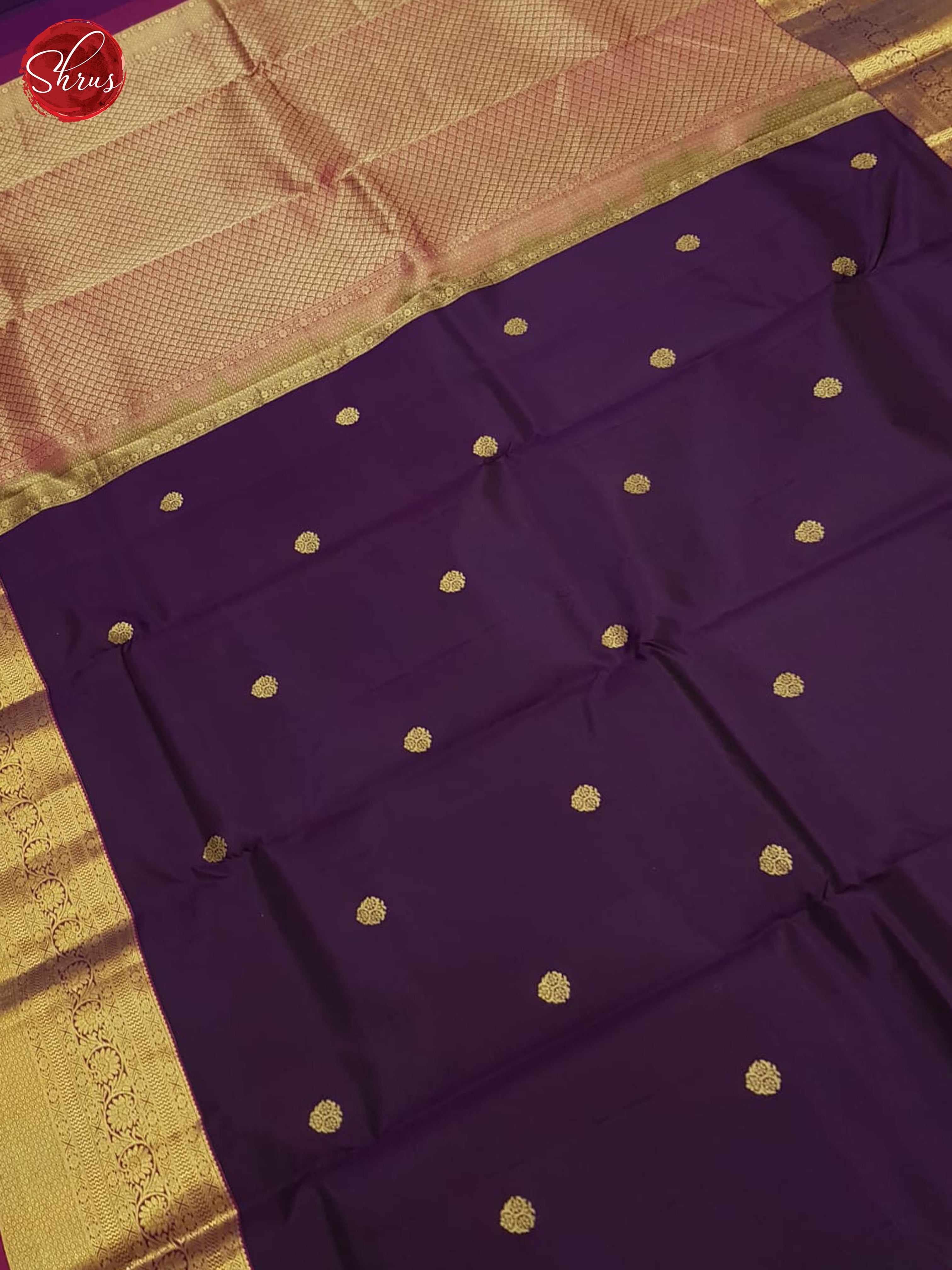 Wine & Purple -Kanchipuram Silk saree - Shop on ShrusEternity.com