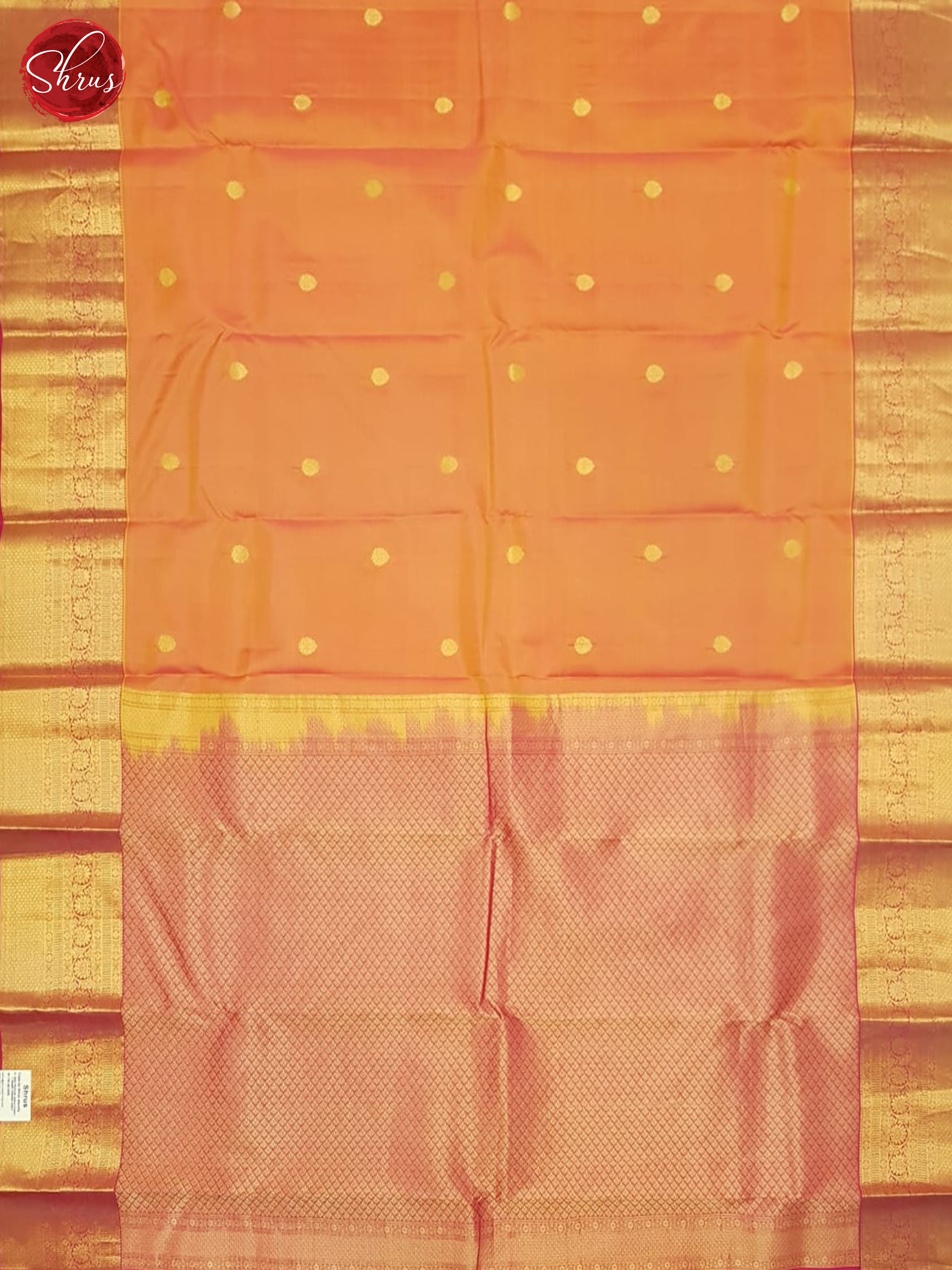 Orangish Pink And Pink- Kanchipuram Silk saree - Shop on ShrusEternity.com