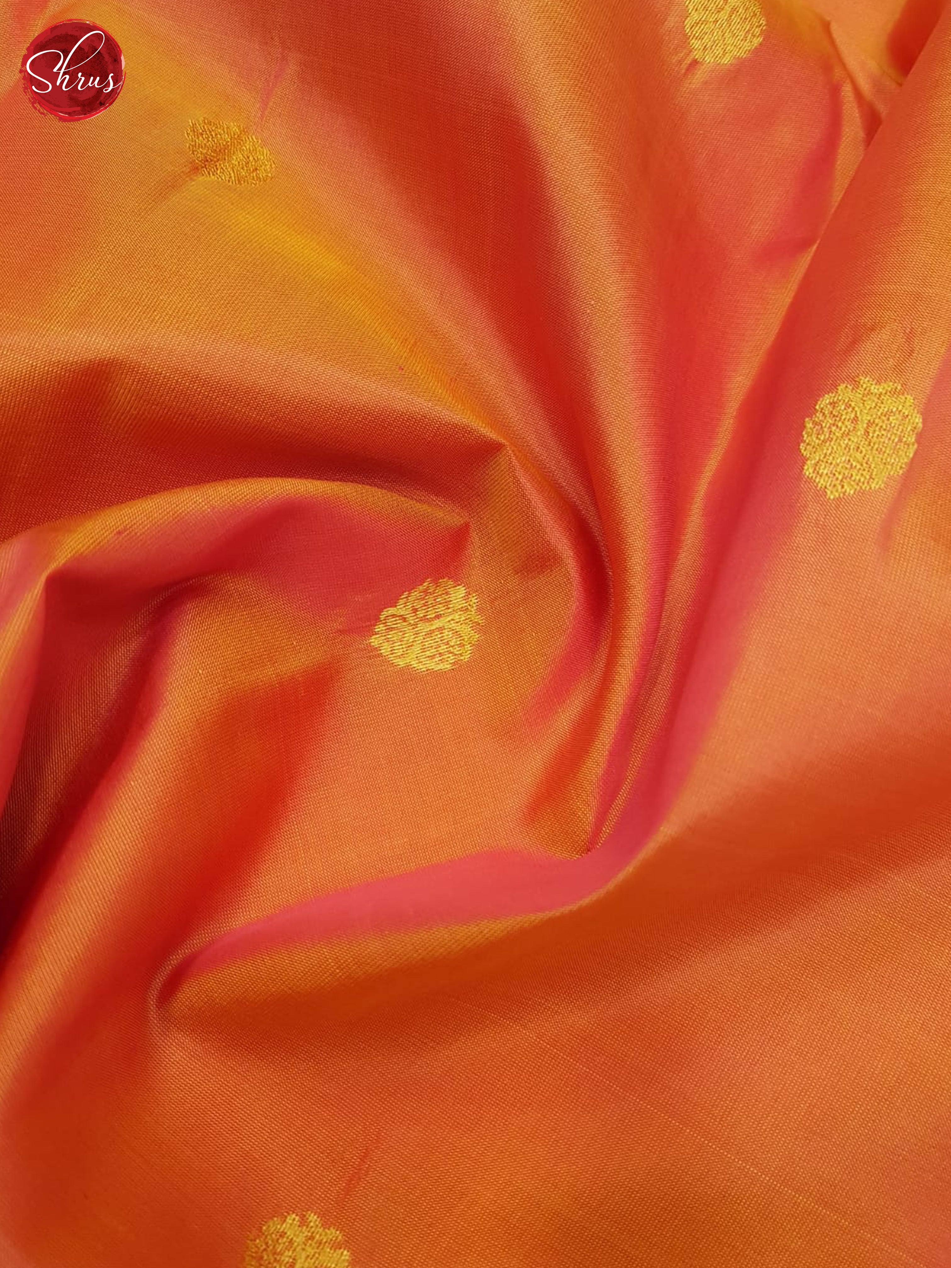 Orangish Pink And Pink- Kanchipuram Silk saree - Shop on ShrusEternity.com