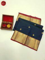 Blue And Maroon- Kanchipuram Silk Saree - Shop on ShrusEternity.com