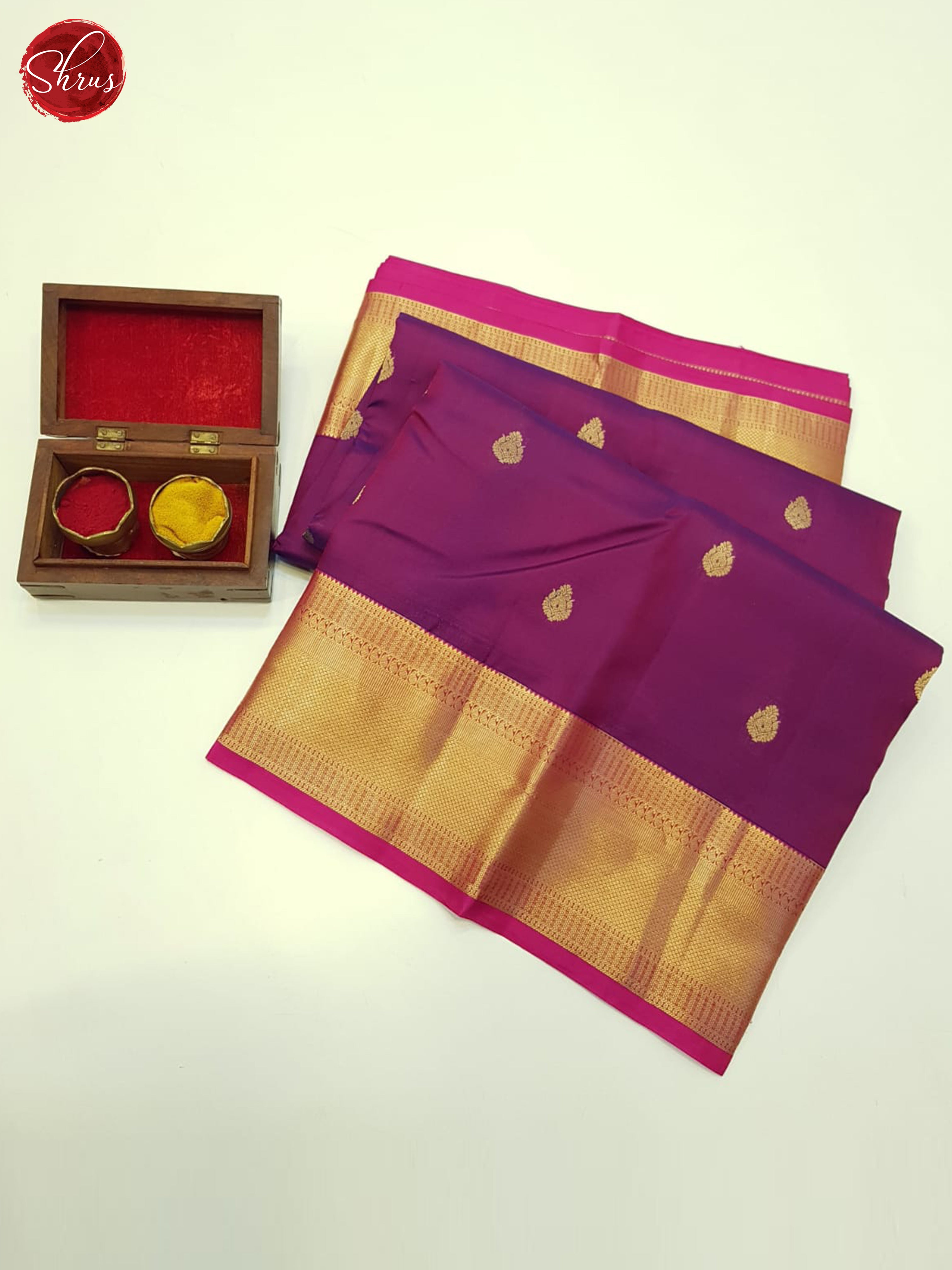 Wine And Pink- Kanchipuram SIlk Saree - Shop on ShrusEternity.com