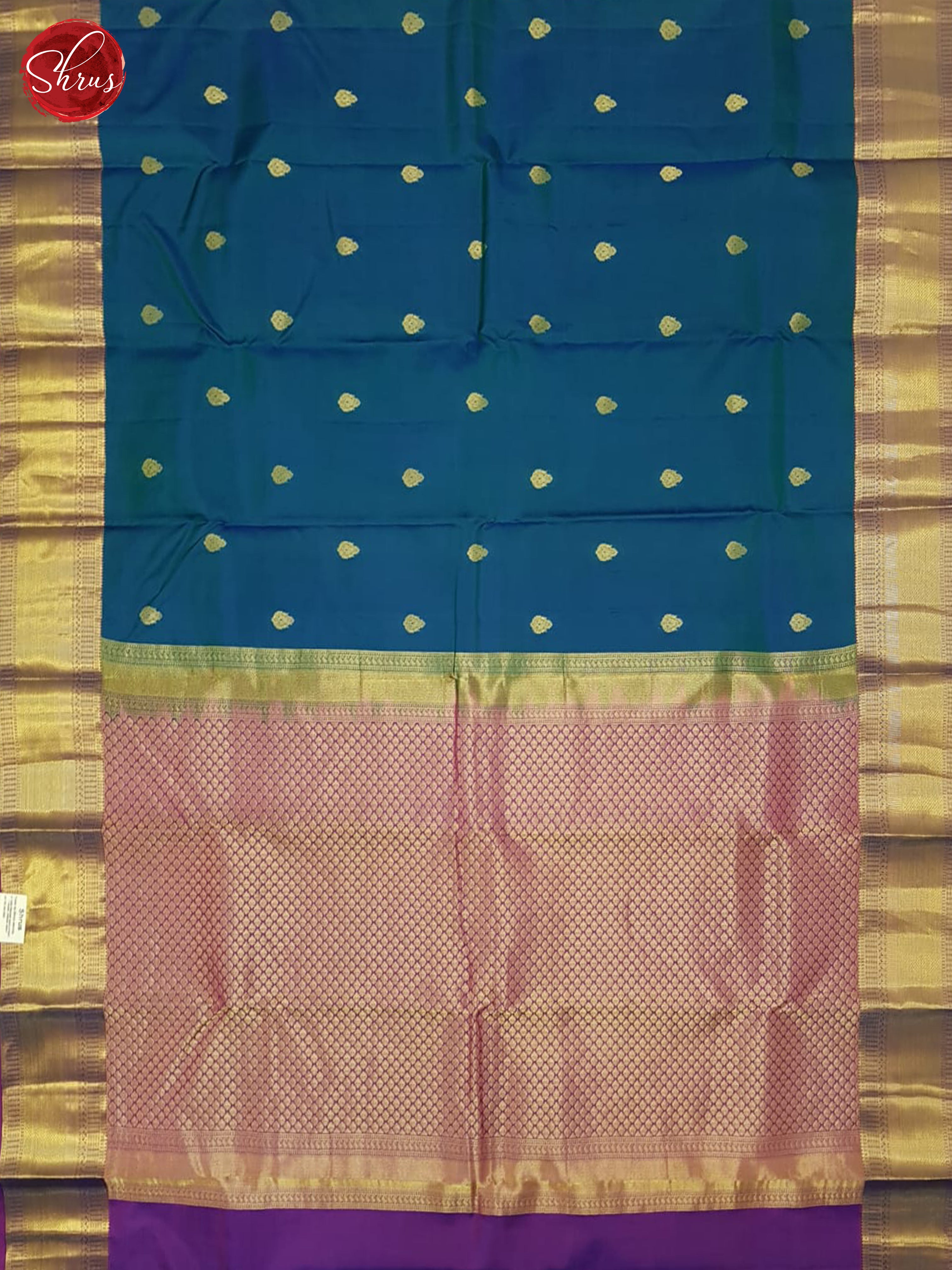 Blue And Purple- Kanchipuram Silk Saree - Shop on ShrusEternity.com