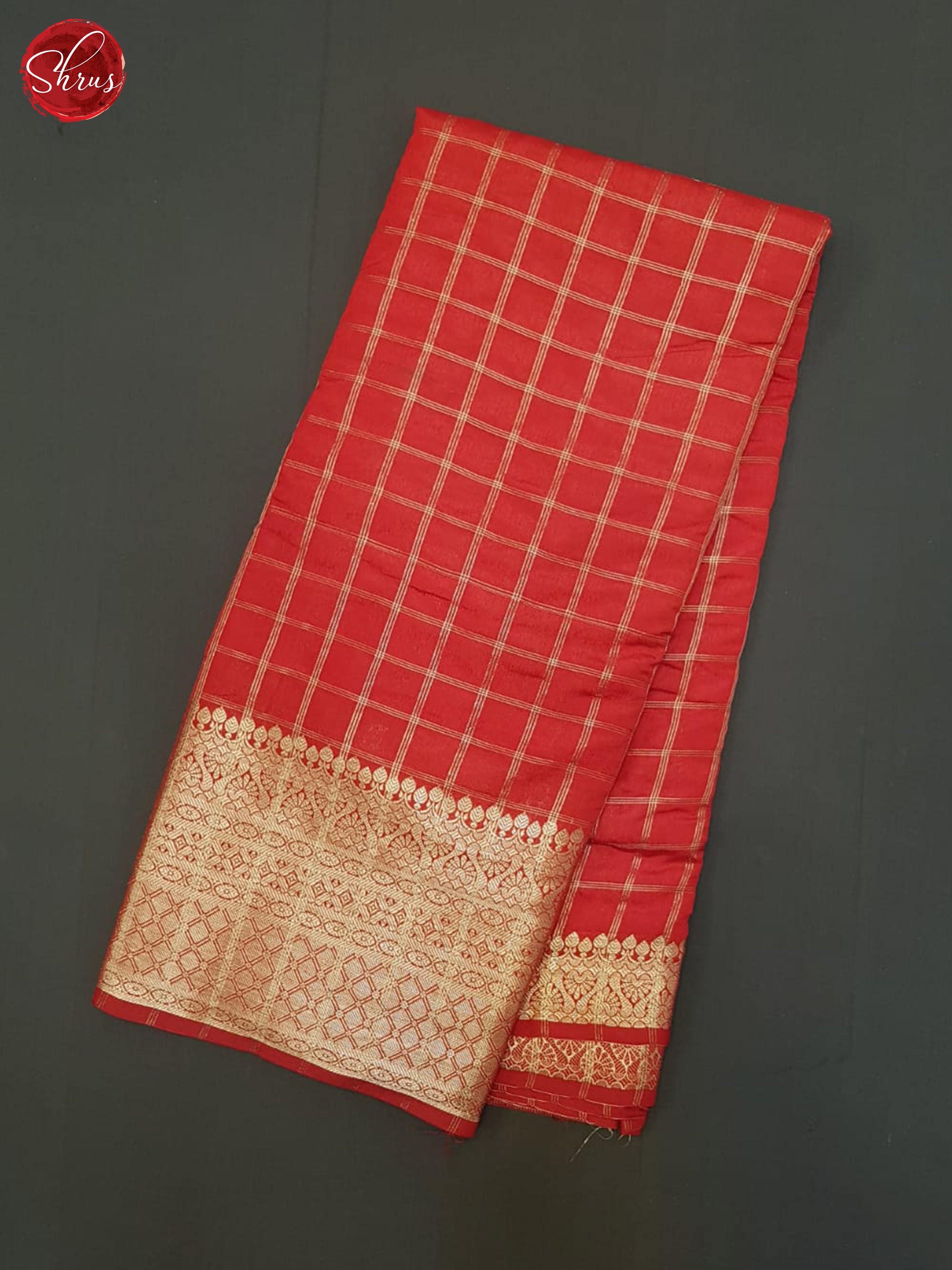 Red(Single Tone)- Semi Dupion Saree - Shop on ShrusEternity.com