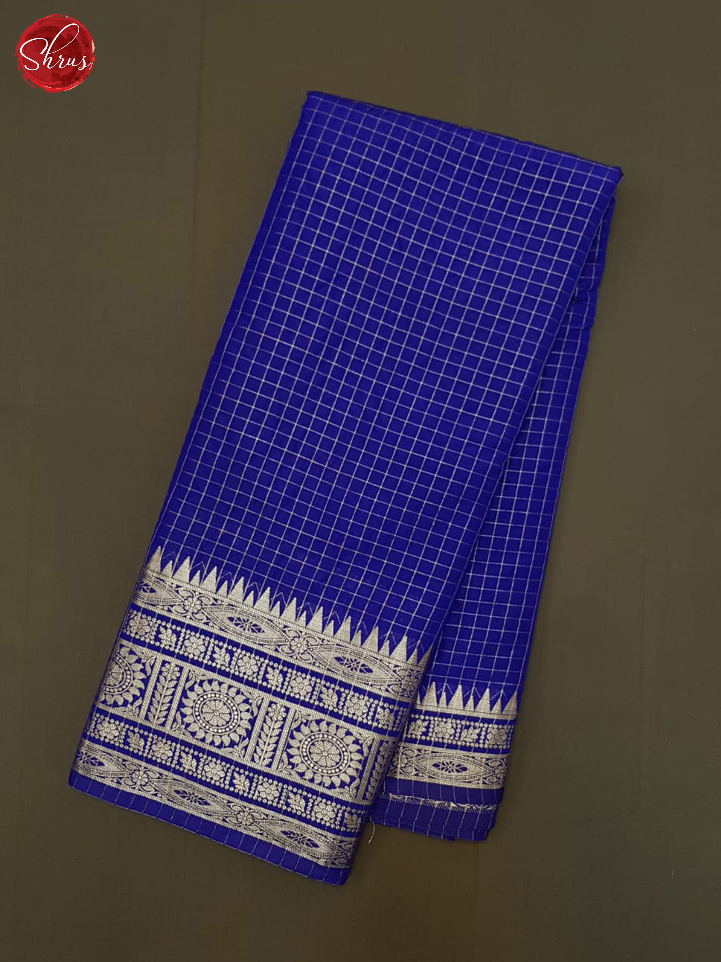 Blue(single Tone)- Semi Dupion saree - Shop on ShrusEternity.com