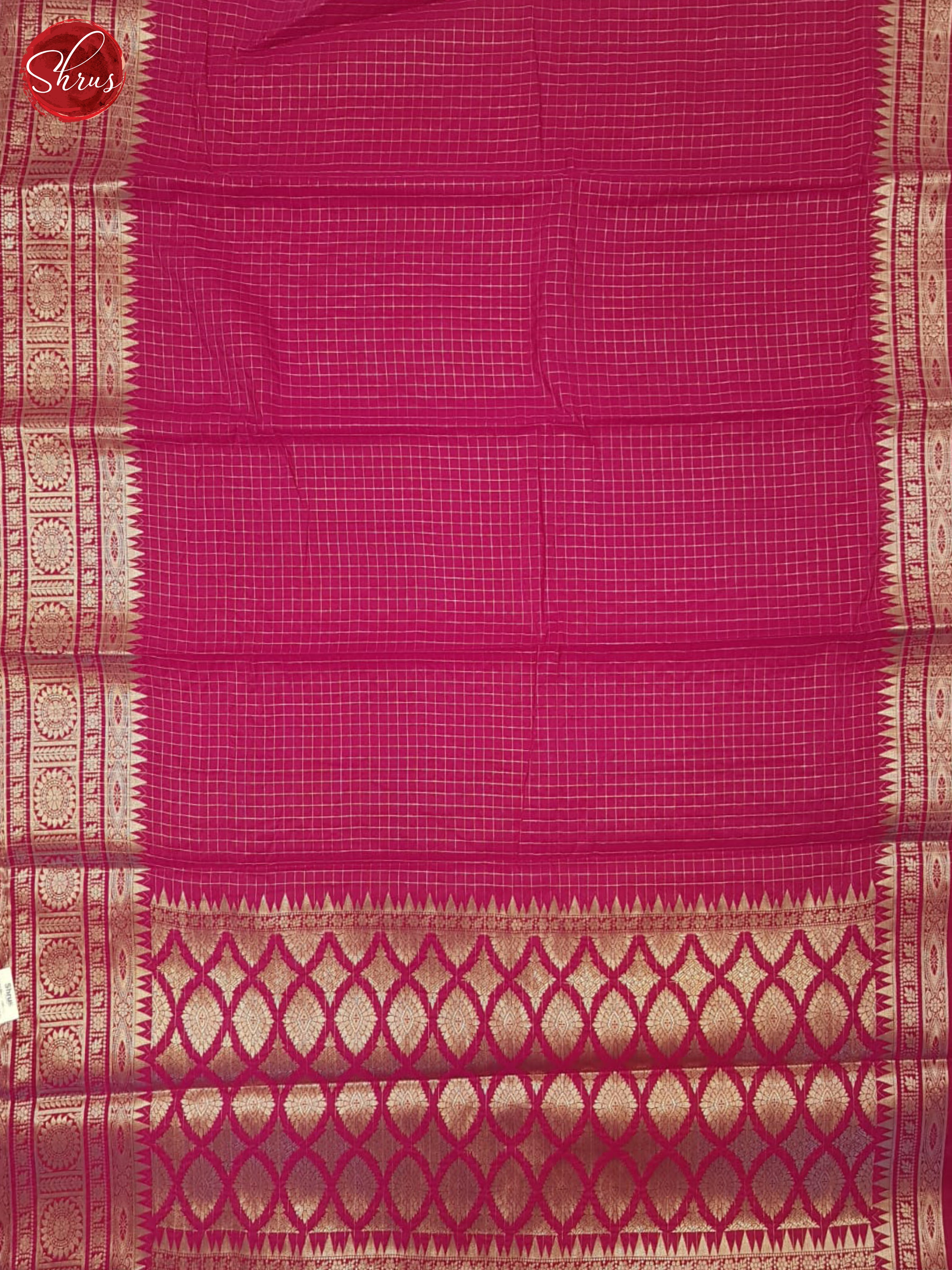 Pink(Single Tone)- Semi Dupion Saree - Shop on ShrusEternity.com