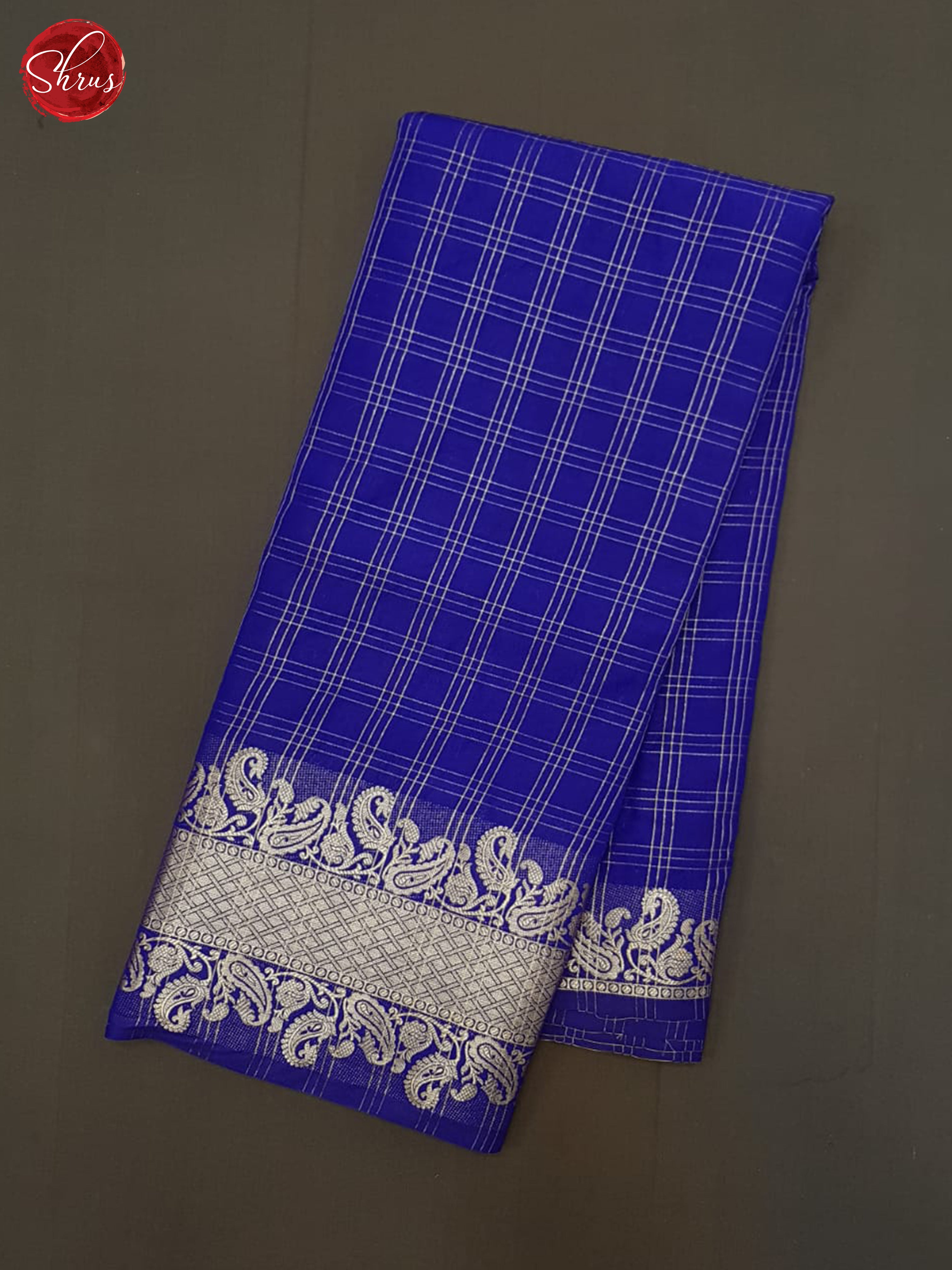 Blue(Single Tone)- Semi Dupion saree - Shop on ShrusEternity.com