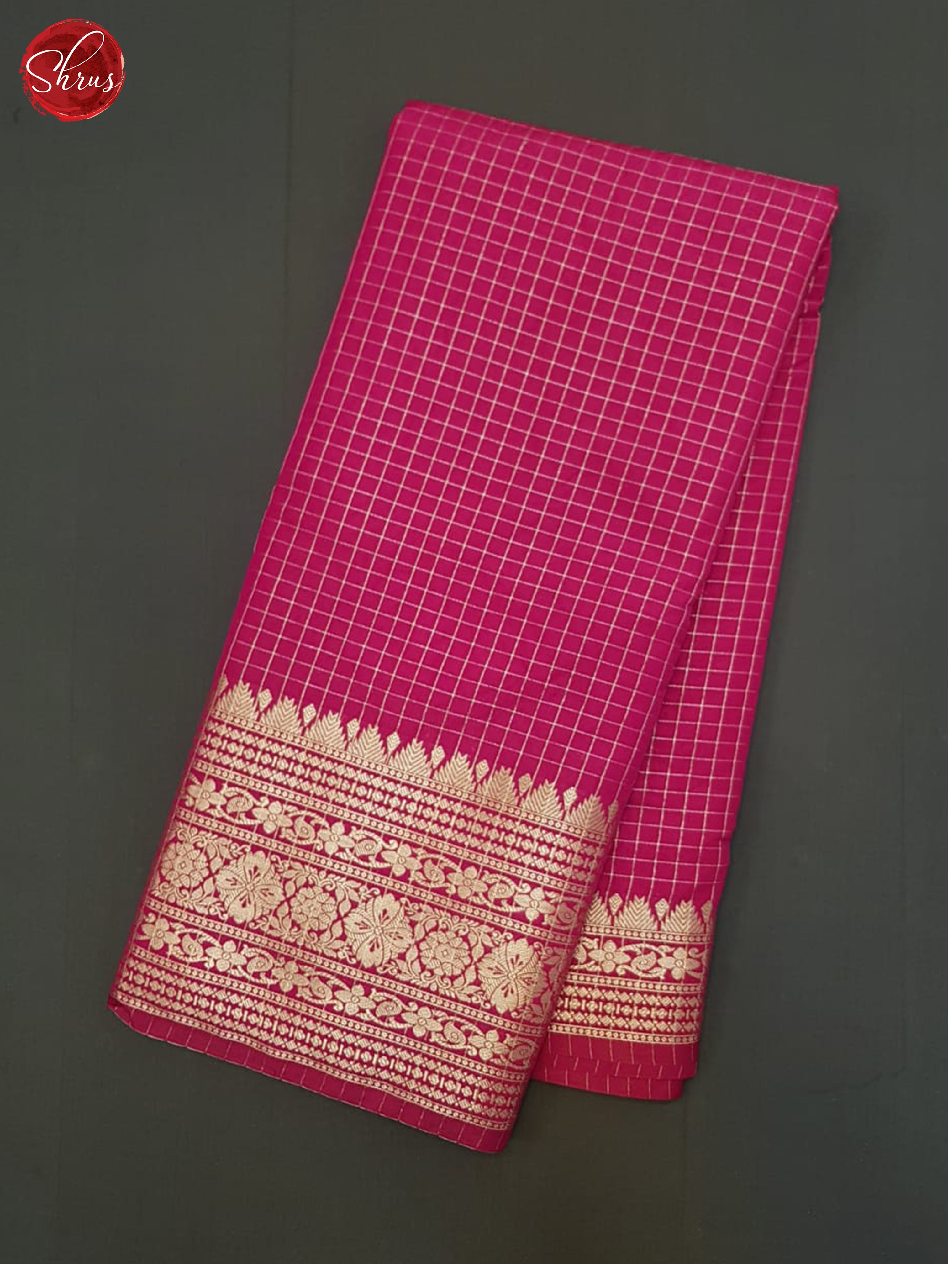 Pink(Single Tone)- semi Dupion Saree - Shop on ShrusEternity.com