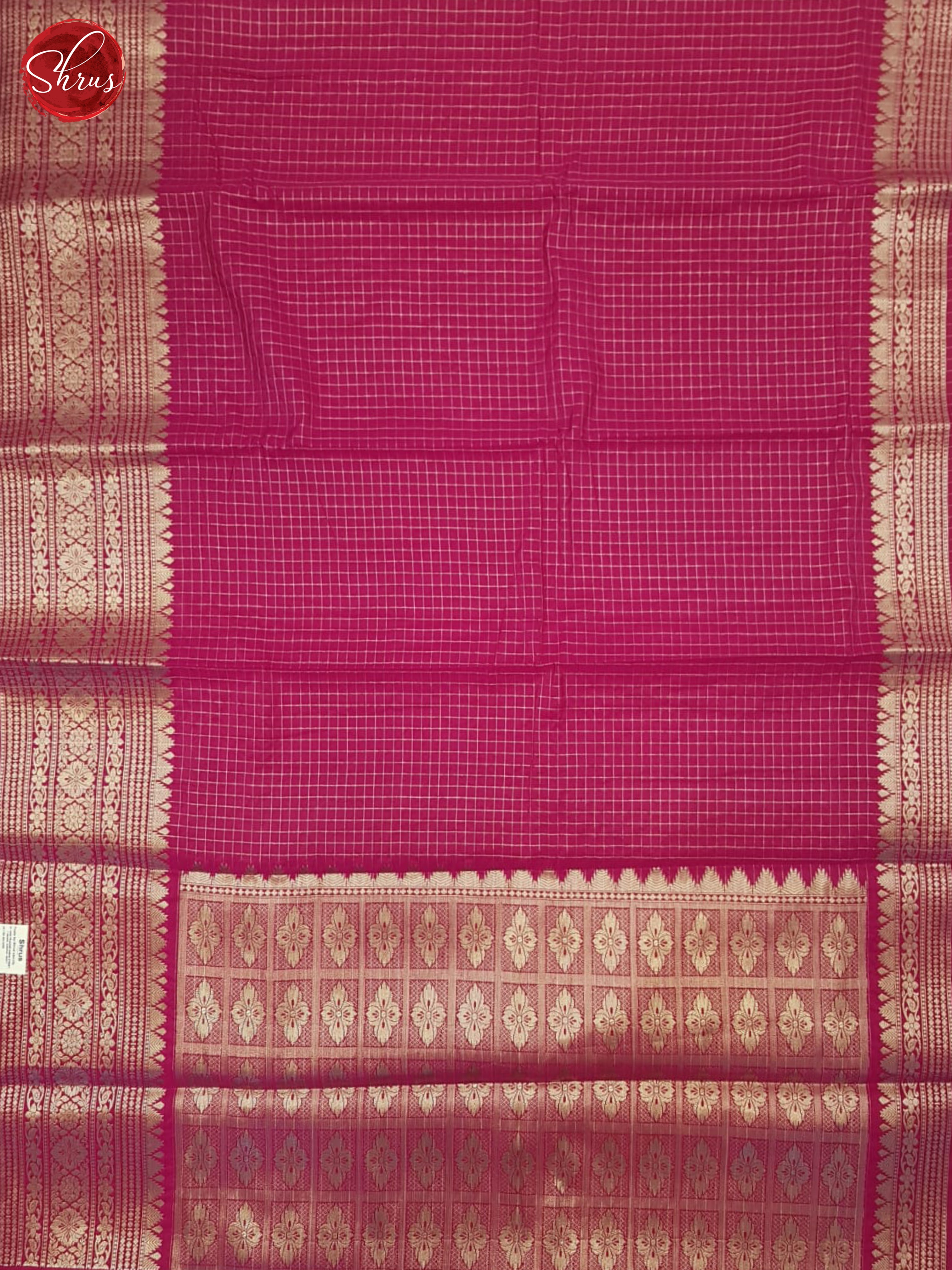 Pink(Single Tone)- semi Dupion Saree - Shop on ShrusEternity.com