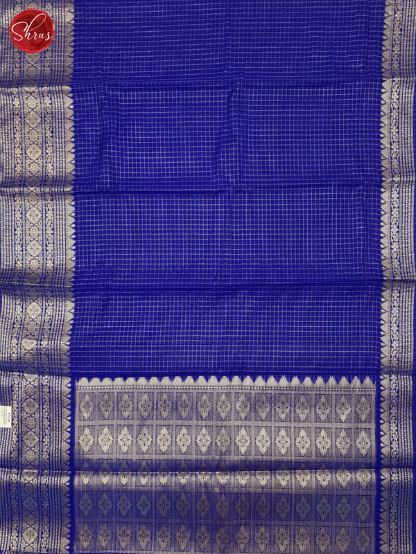Blue (Single  Tone)- Semi Dupion Saree - Shop on ShrusEternity.com