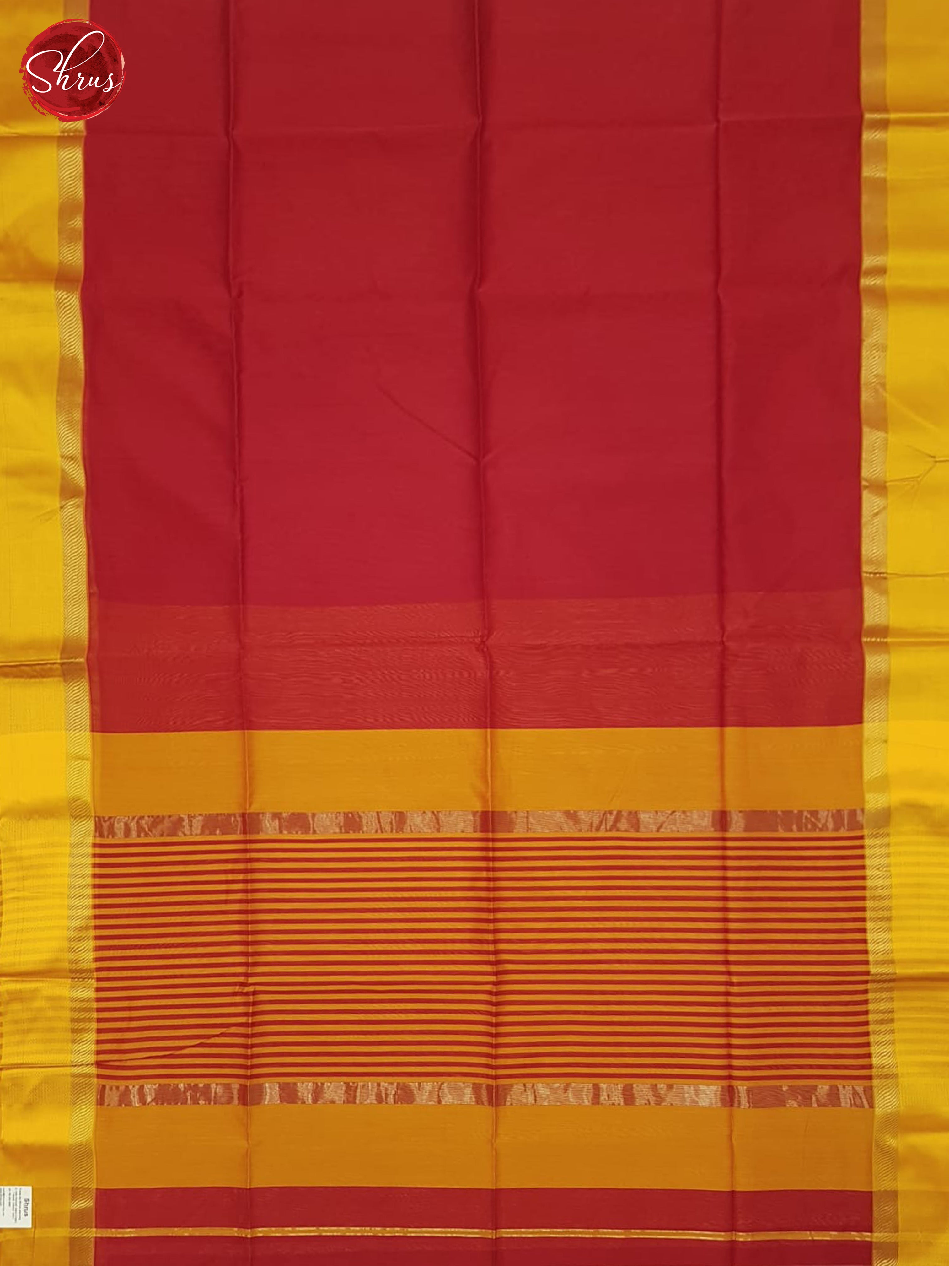 Red And Orange- Maheshwari Silk Cotton Saree - Shop on ShrusEternity.com