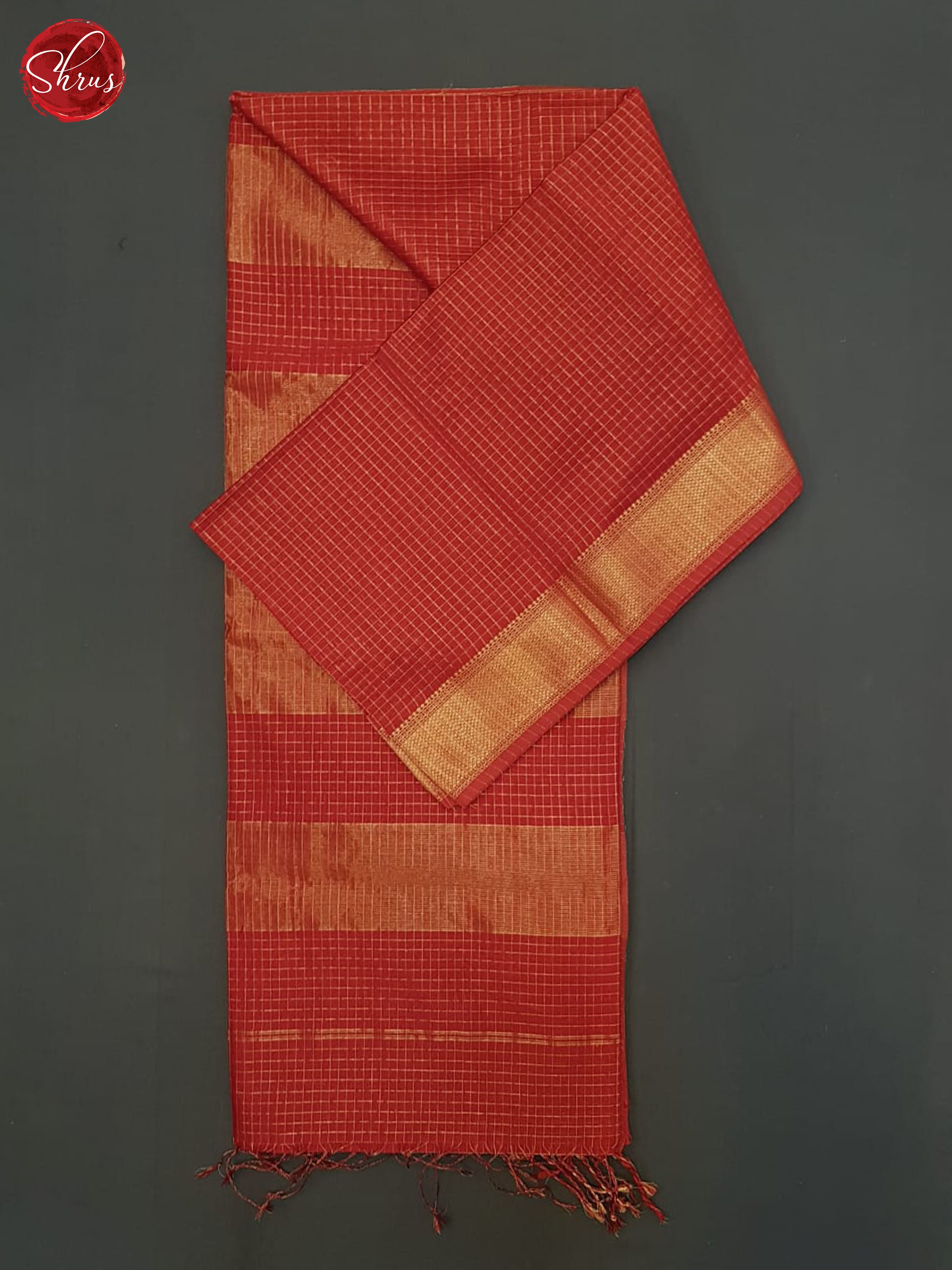 Red(Single Tone)- Maheshwari Silk Cotton Saree - Shop on ShrusEternity.com