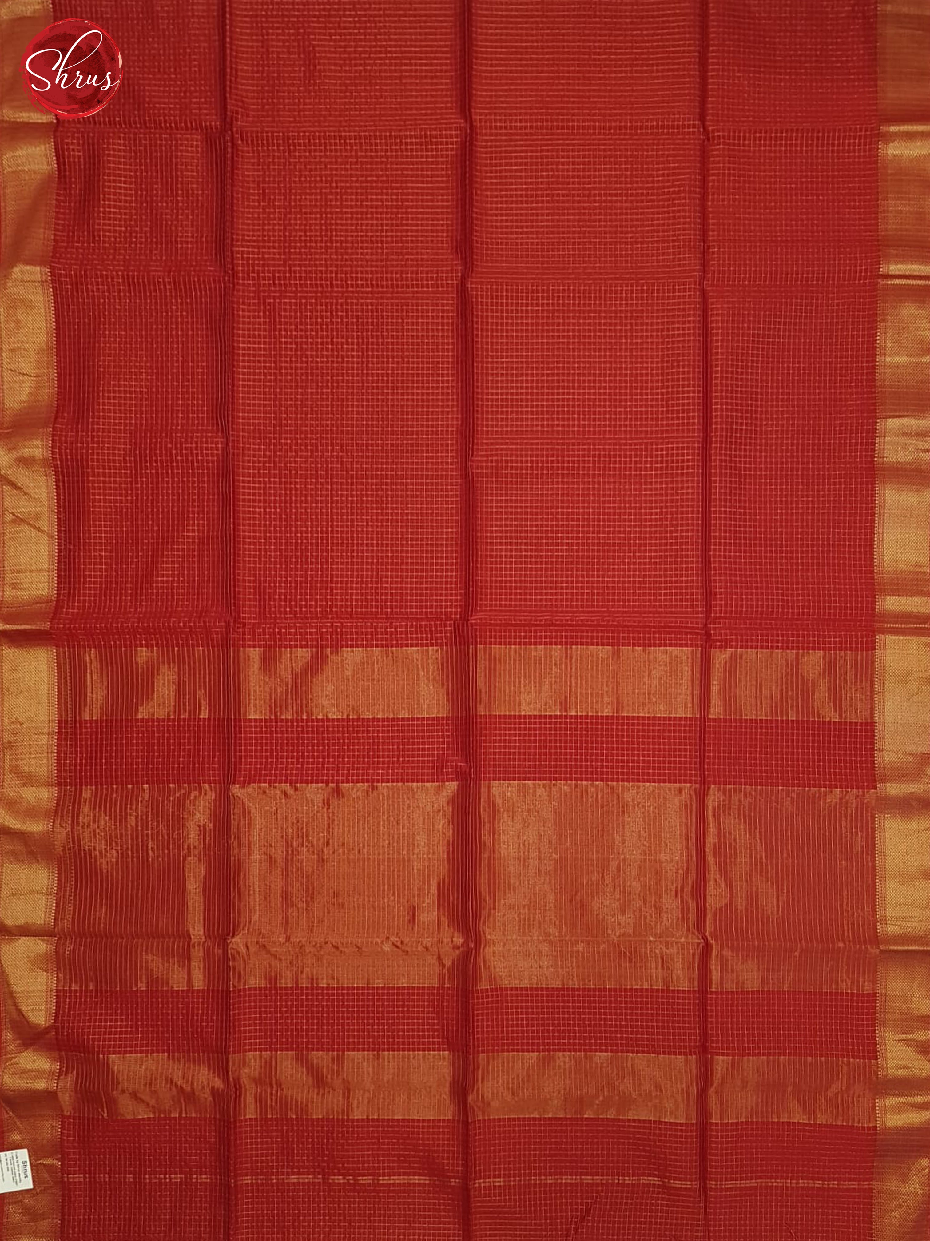 Red(Single Tone)- Maheshwari Silk Cotton Saree - Shop on ShrusEternity.com