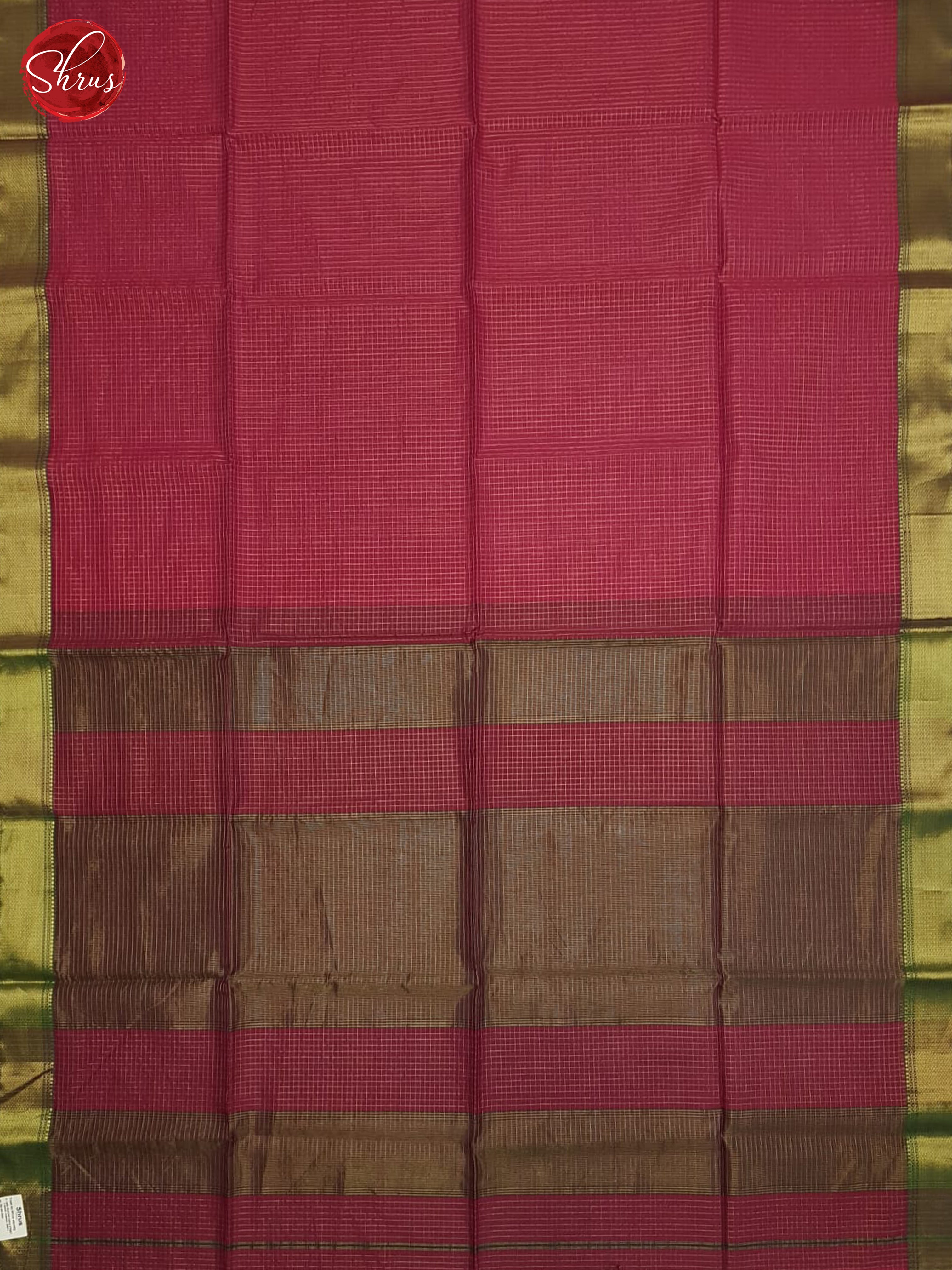 Majenta Pink And Green- Maheshwari Silk Cotton Saree - Shop on ShrusEternity.com