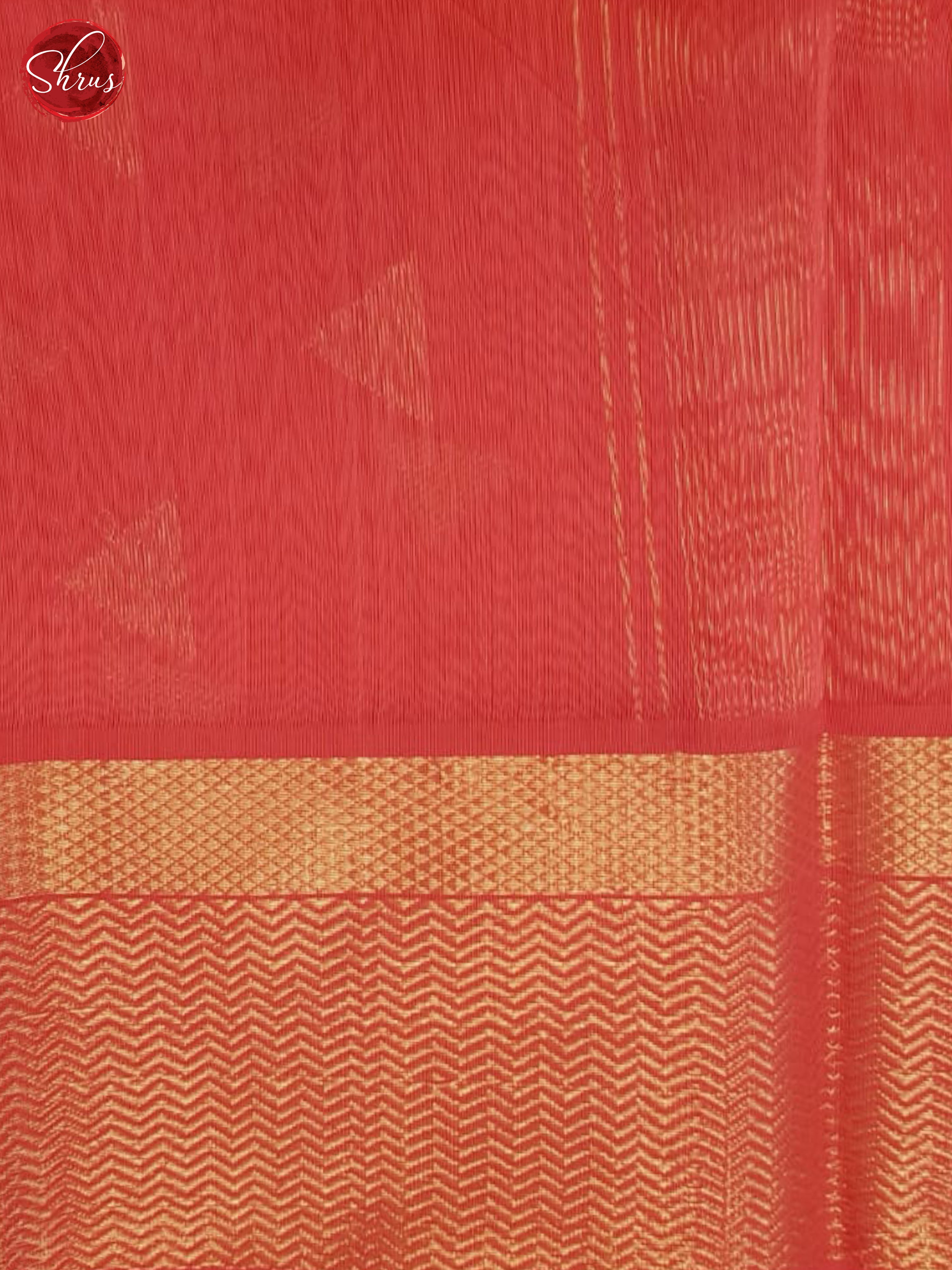 Orangish Pink(Single Tone)- Maheshwari Silk Cotton Saree - Shop on ShrusEternity.com