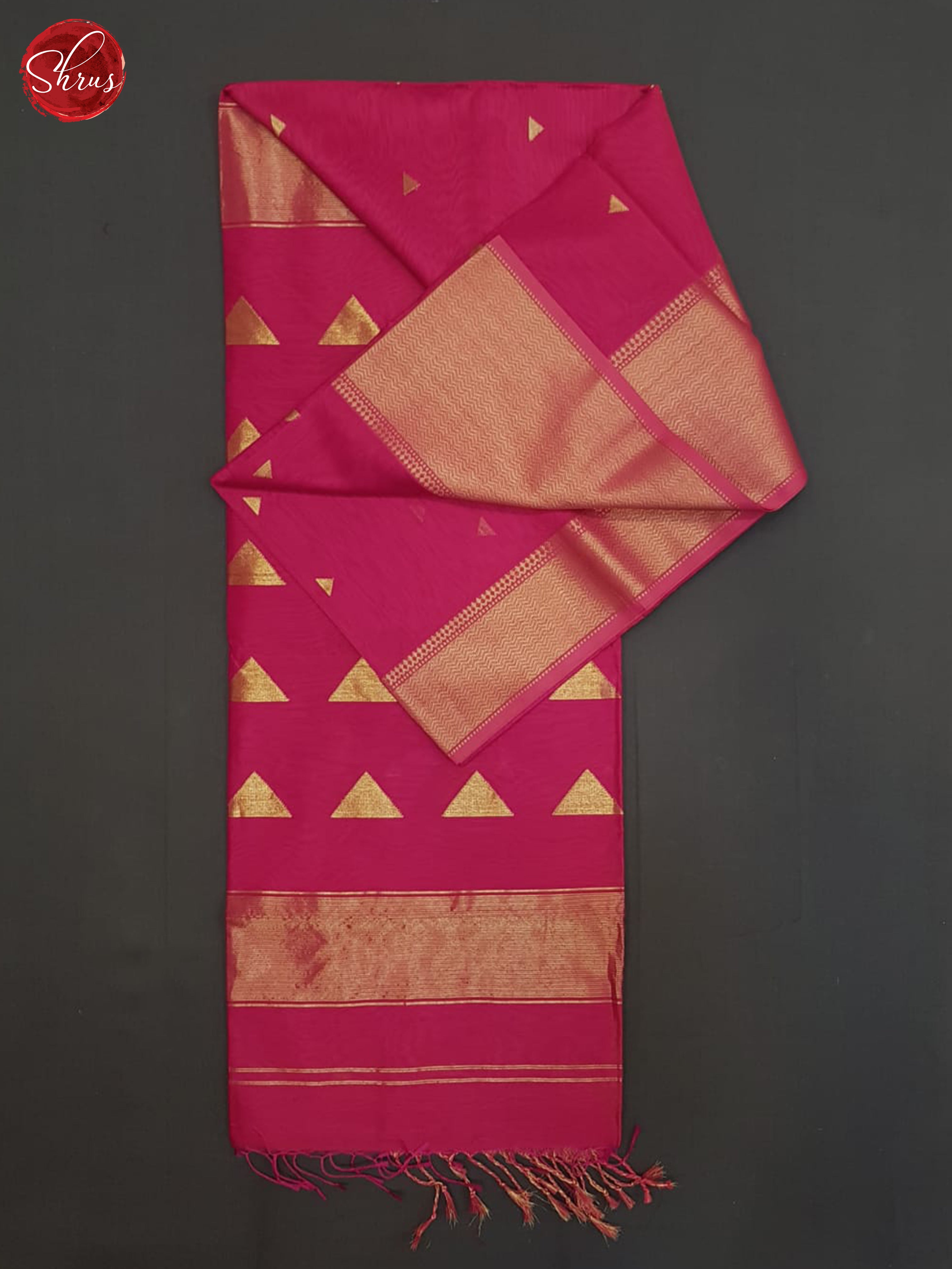 Pink(Single Tone)- Maheshwari Silk Cotton Saree - Shop on ShrusEternity.com