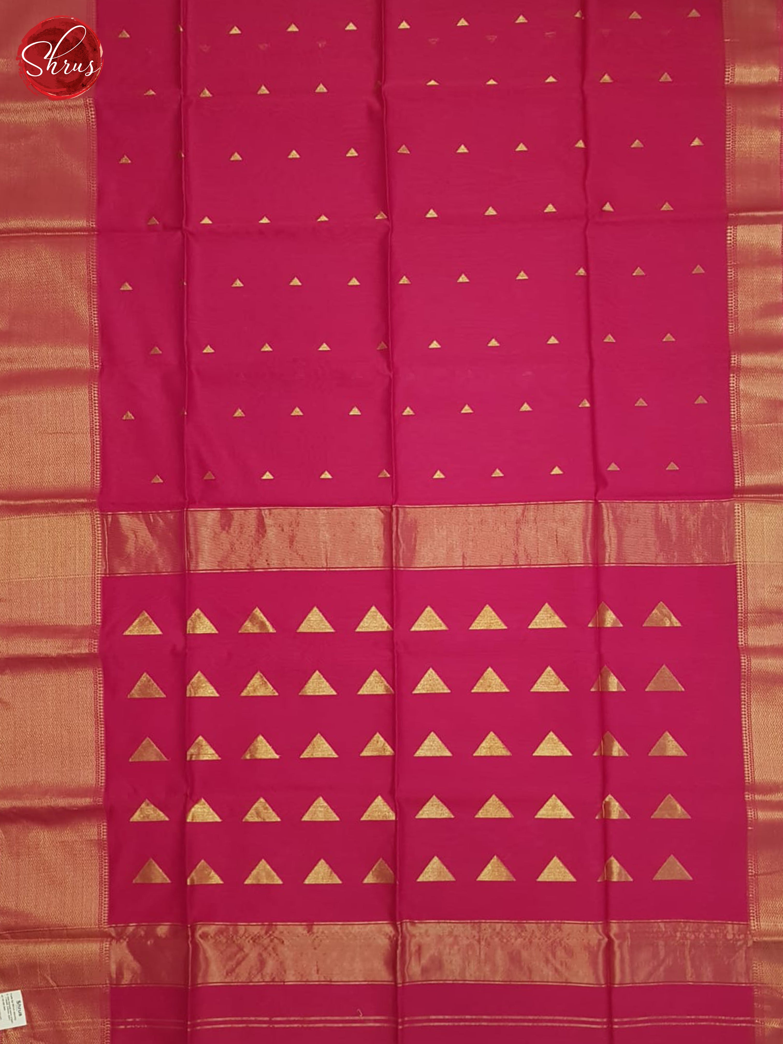 Pink(Single Tone)- Maheshwari Silk Cotton Saree - Shop on ShrusEternity.com