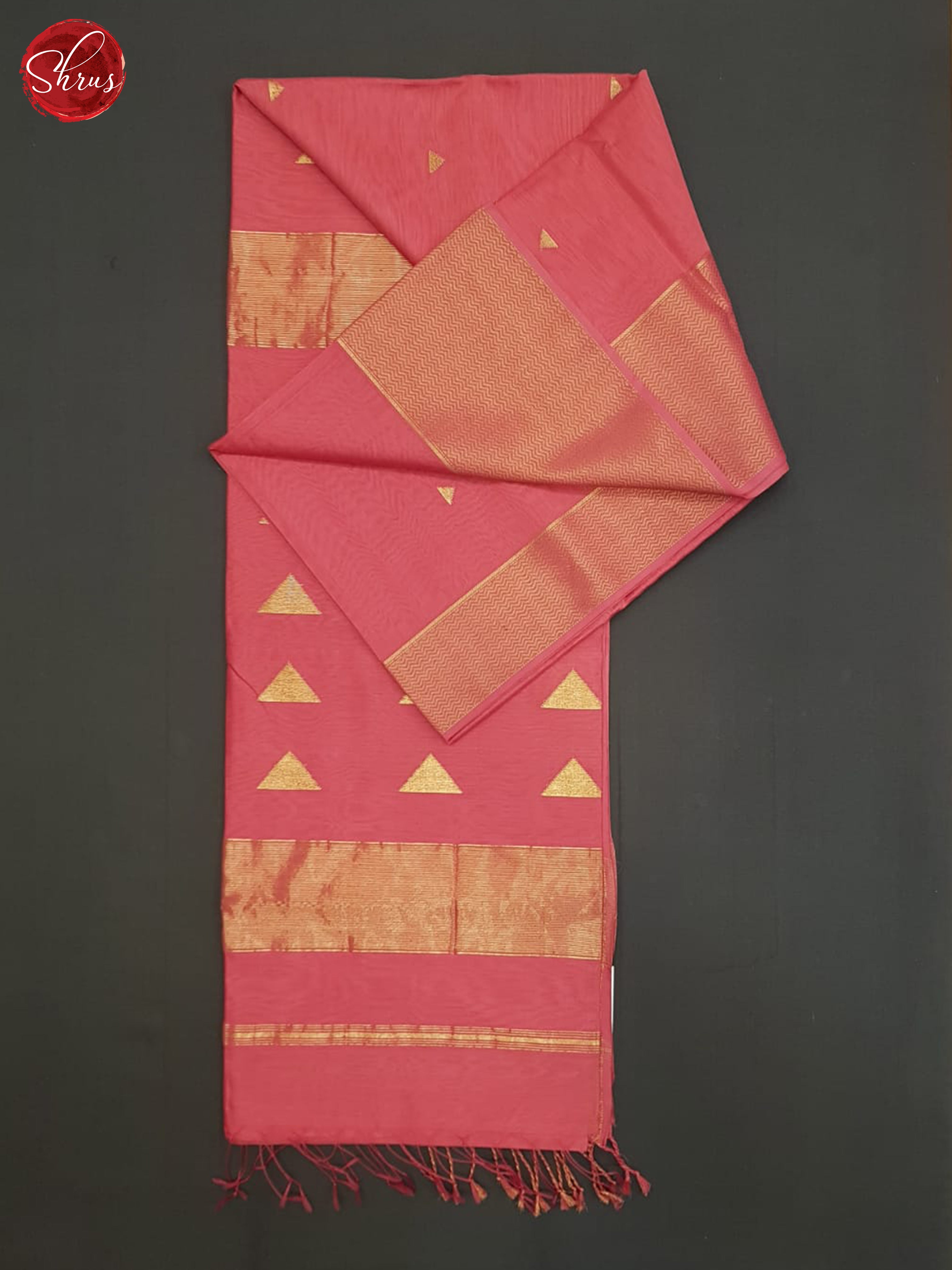 Pink(Single Tone)- Maheshwari Silk Cotton Saree - Shop on ShrusEternity.com