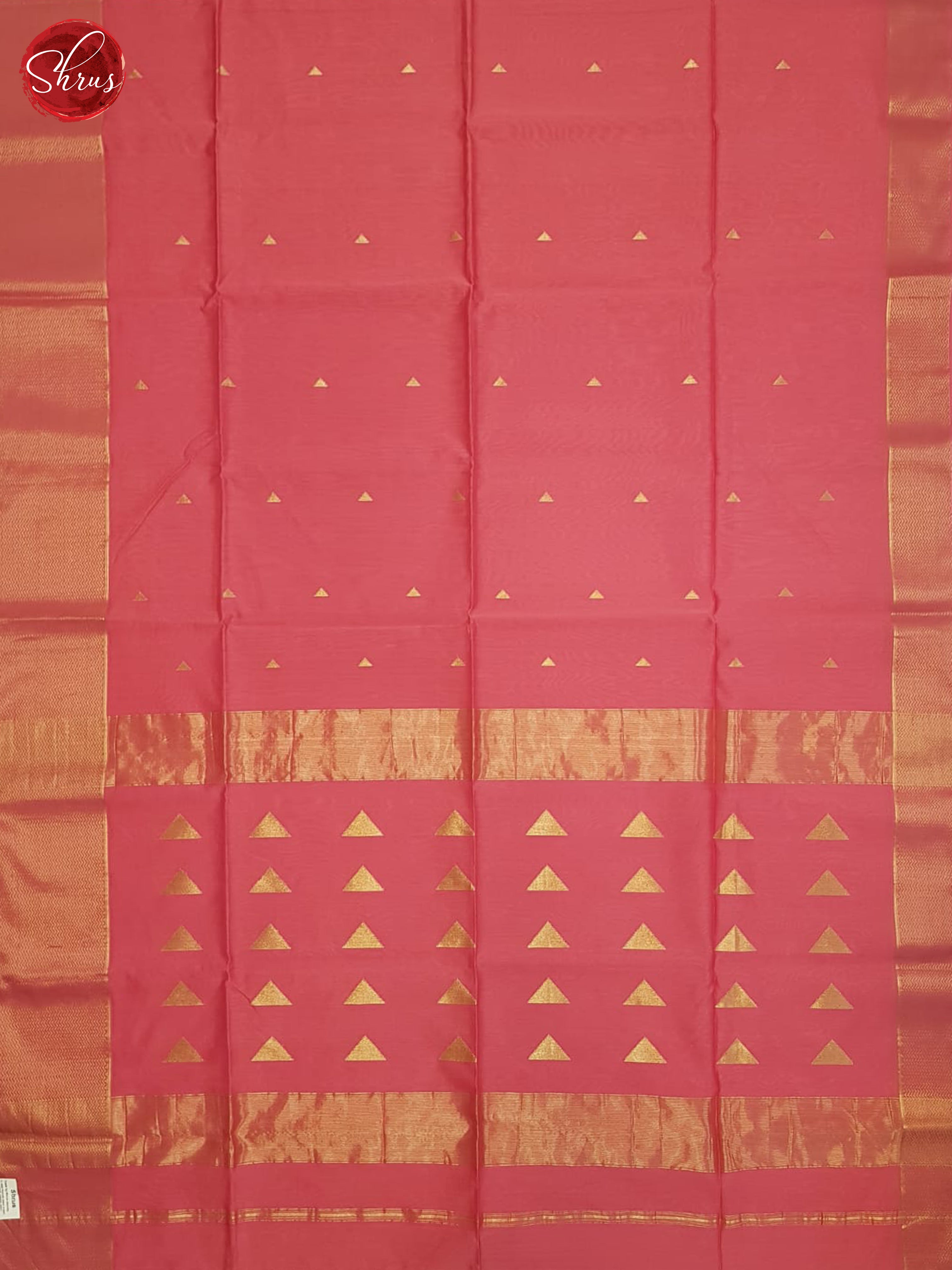 Pink(Single Tone)- Maheshwari Silk Cotton Saree - Shop on ShrusEternity.com