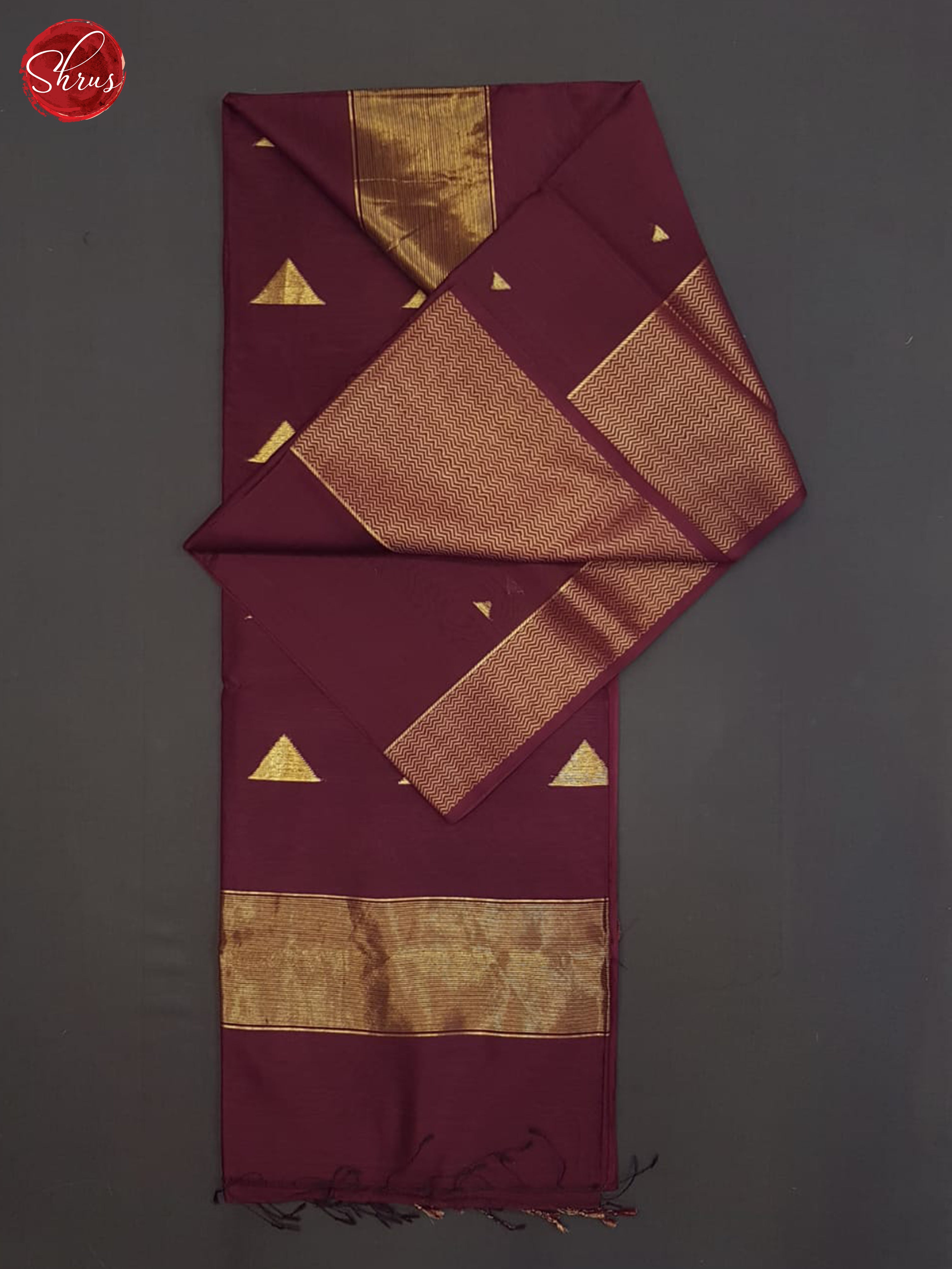 Maroon(single Tone)- Maheshwari Silk Cotton Saree - Shop on ShrusEternity.com