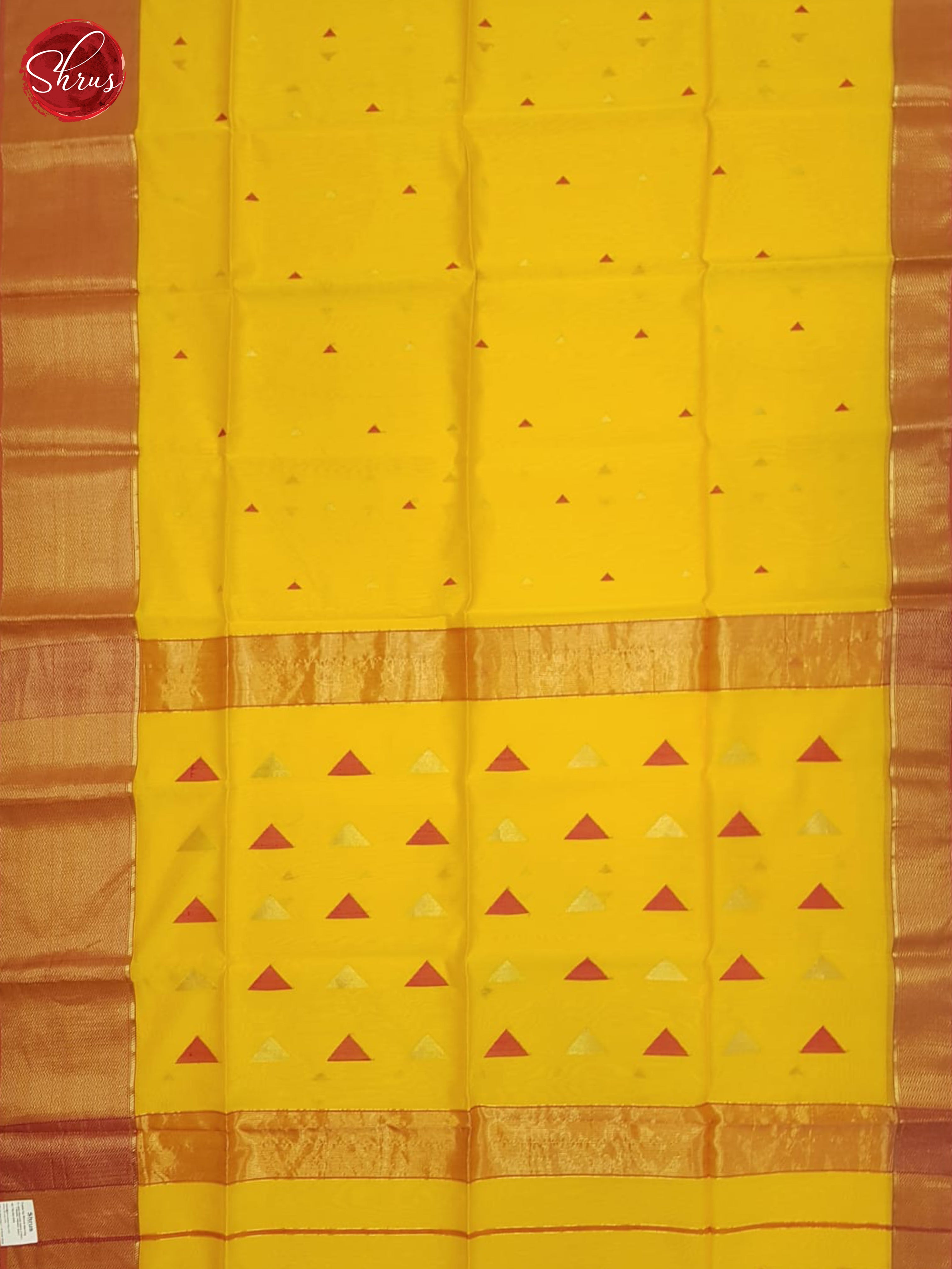 Yellow And Red- Maheshwari Silk cotton Saree - Shop on ShrusEternity.com