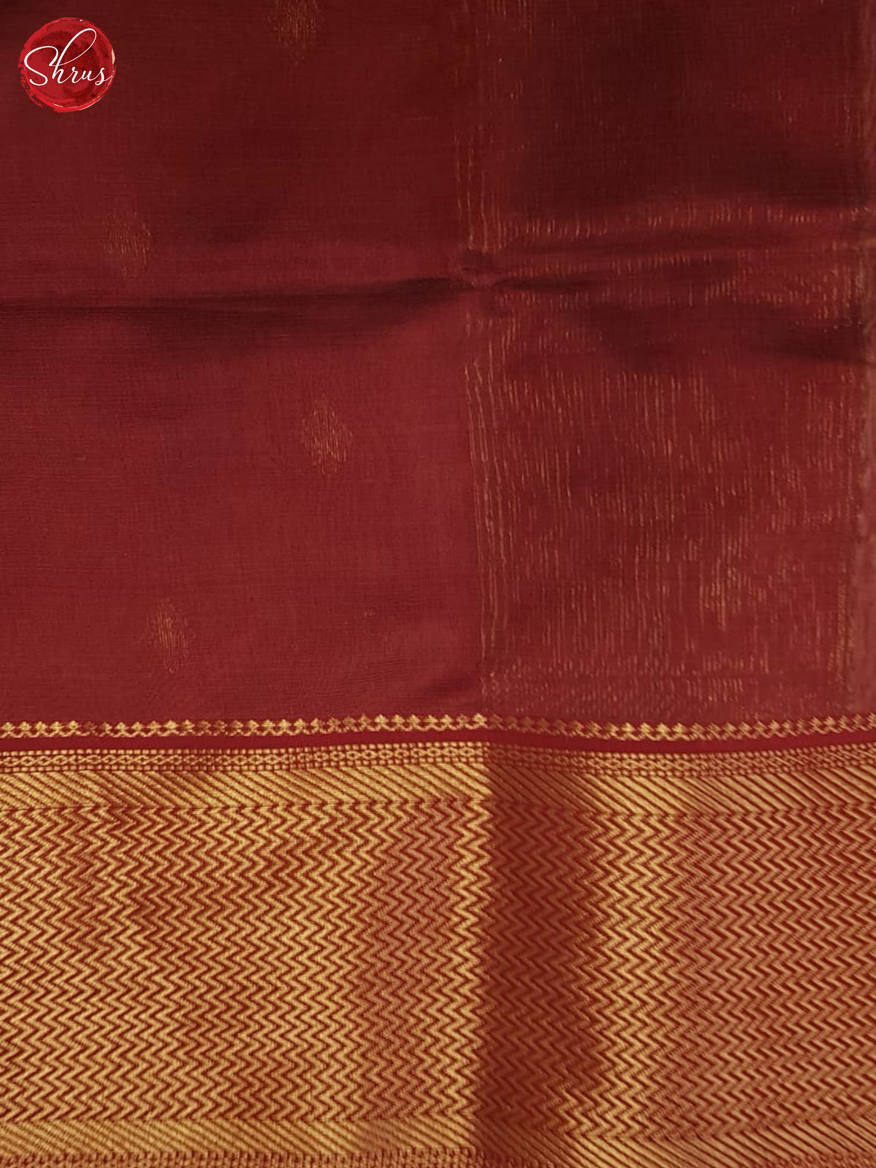 Beige And Maroon- Maheshwari Silk Cotton Saree - Shop on ShrusEternity.com