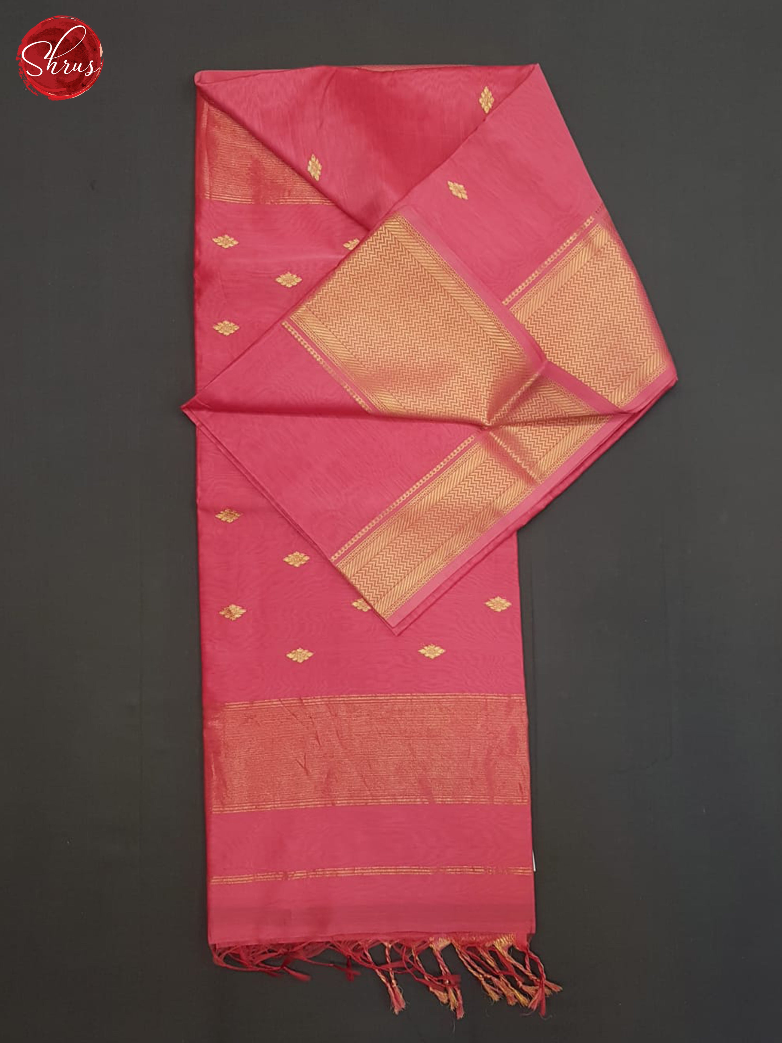 Pink(Single tone)- Maheshwari Silk Cotton Saree - Shop on ShrusEternity.com