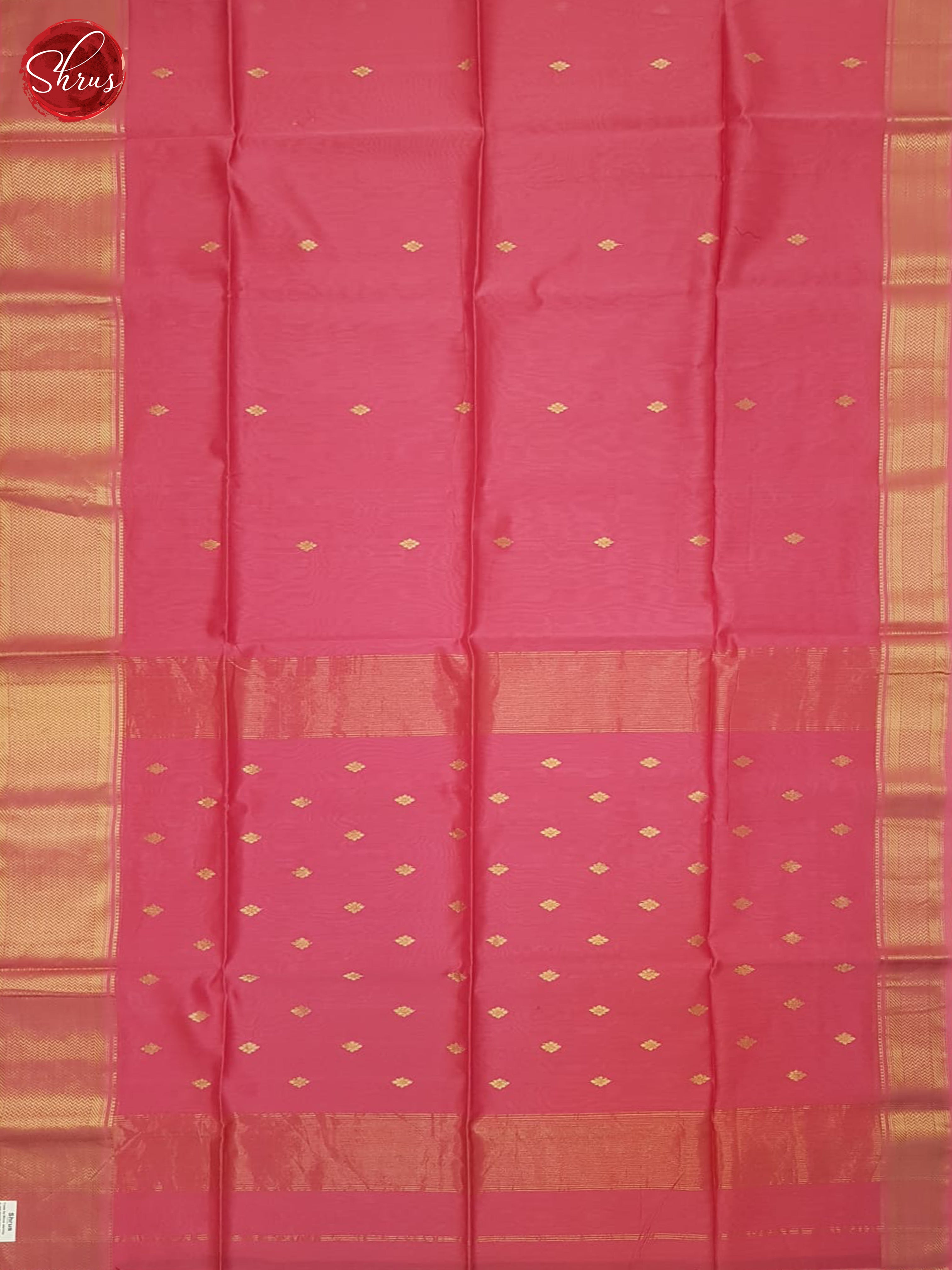 Pink(Single tone)- Maheshwari Silk Cotton Saree - Shop on ShrusEternity.com