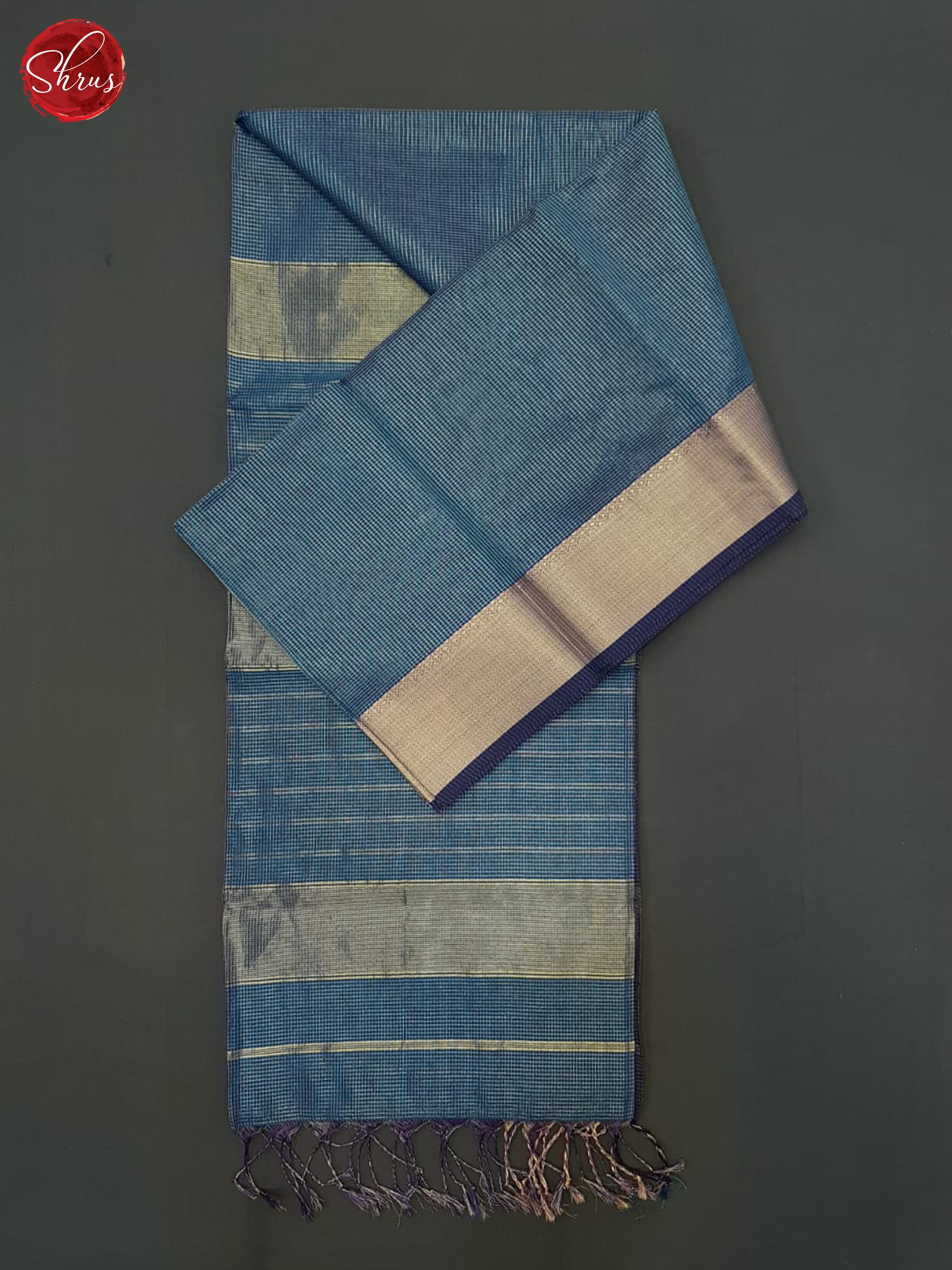 Blue(Single Tone)- Maheshwari silk cotton Saree - Shop on ShrusEternity.com