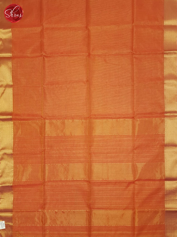 Orangish Pink(Single Tone)- Maheshwari Silk Cotton Saree - Shop on ShrusEternity.com
