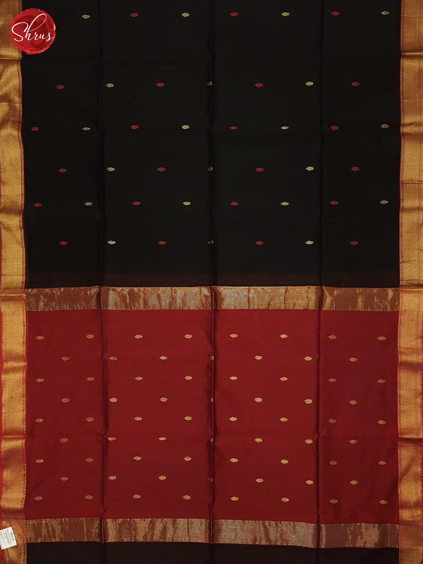 Black And Red- Maheshwari Silk Cotton saree - Shop on ShrusEternity.com