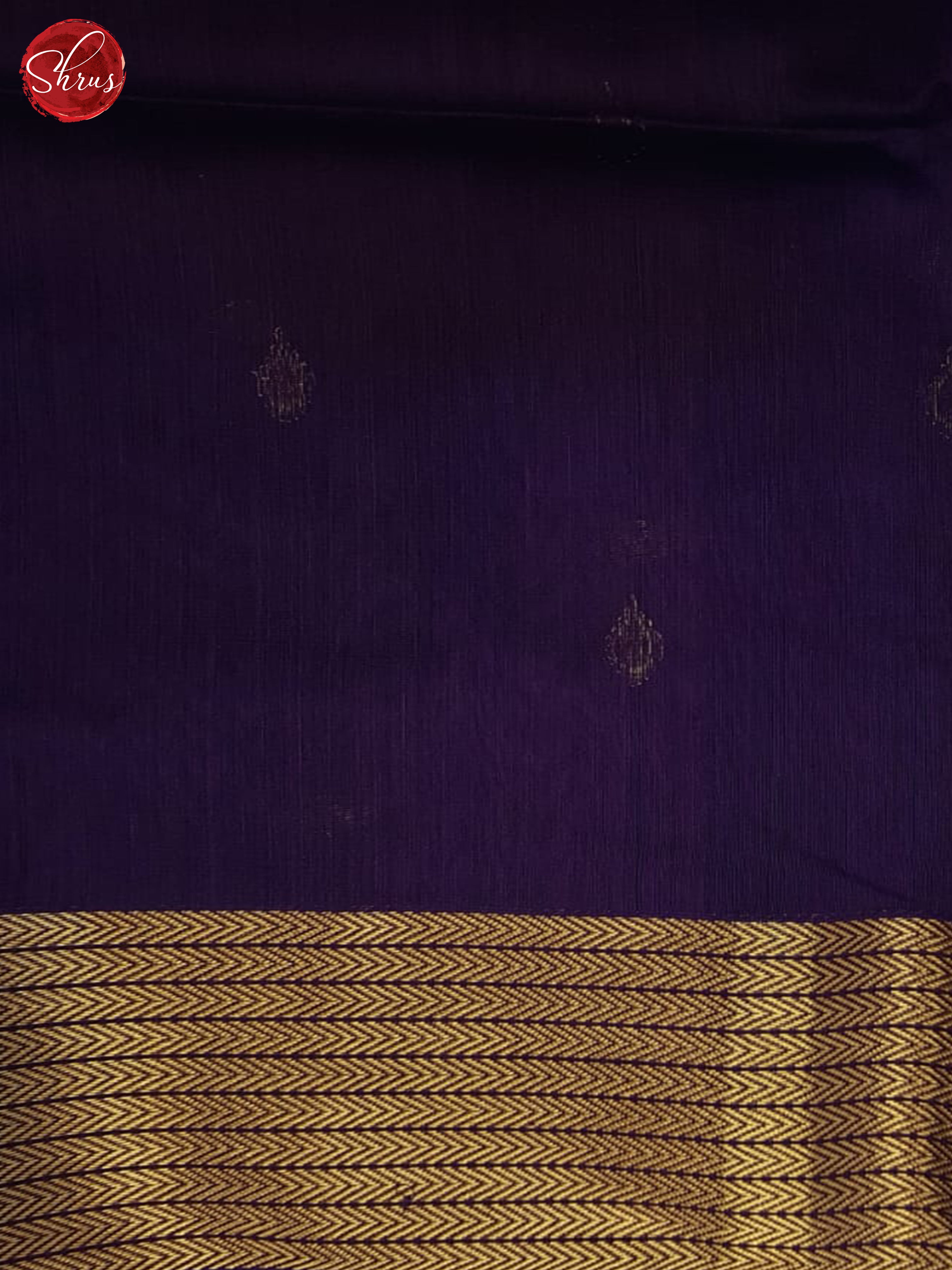 Blue And Eggplant- Maheshwari Silk Cotton Saree - Shop on ShrusEternity.com