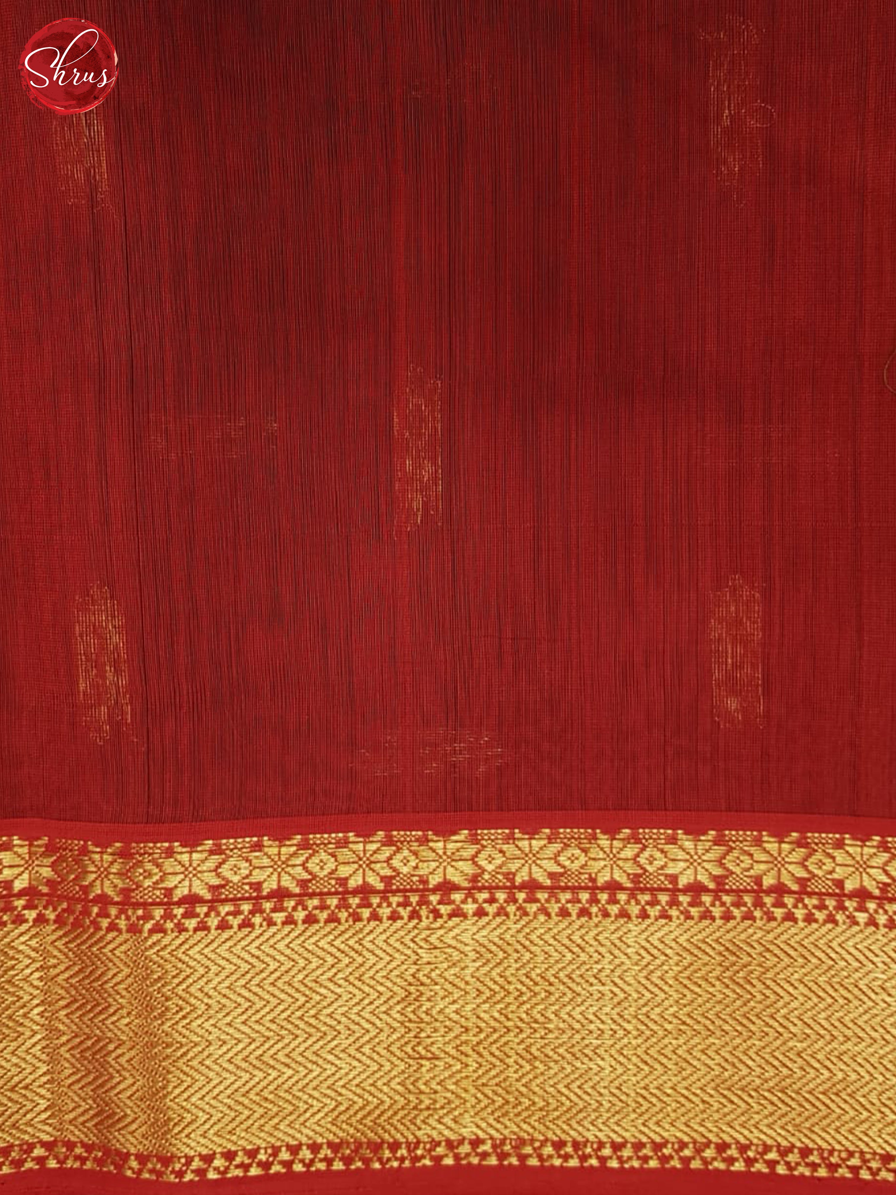 Green And Red- Maheshwari silk Cotton Saree - Shop on ShrusEternity.com