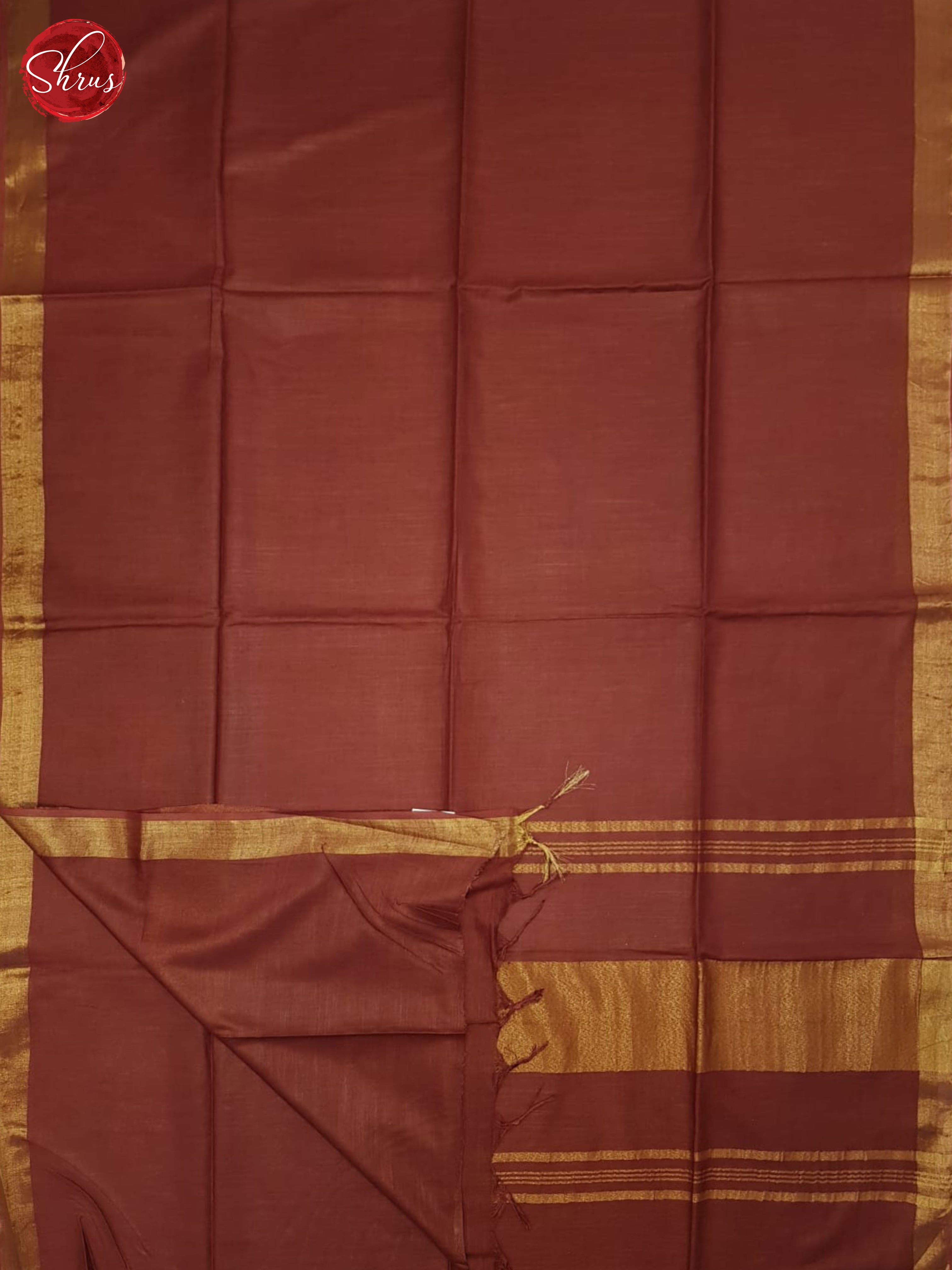 Brown(Single Tone)- Linen Cotton Saree - Shop on ShrusEternity.com