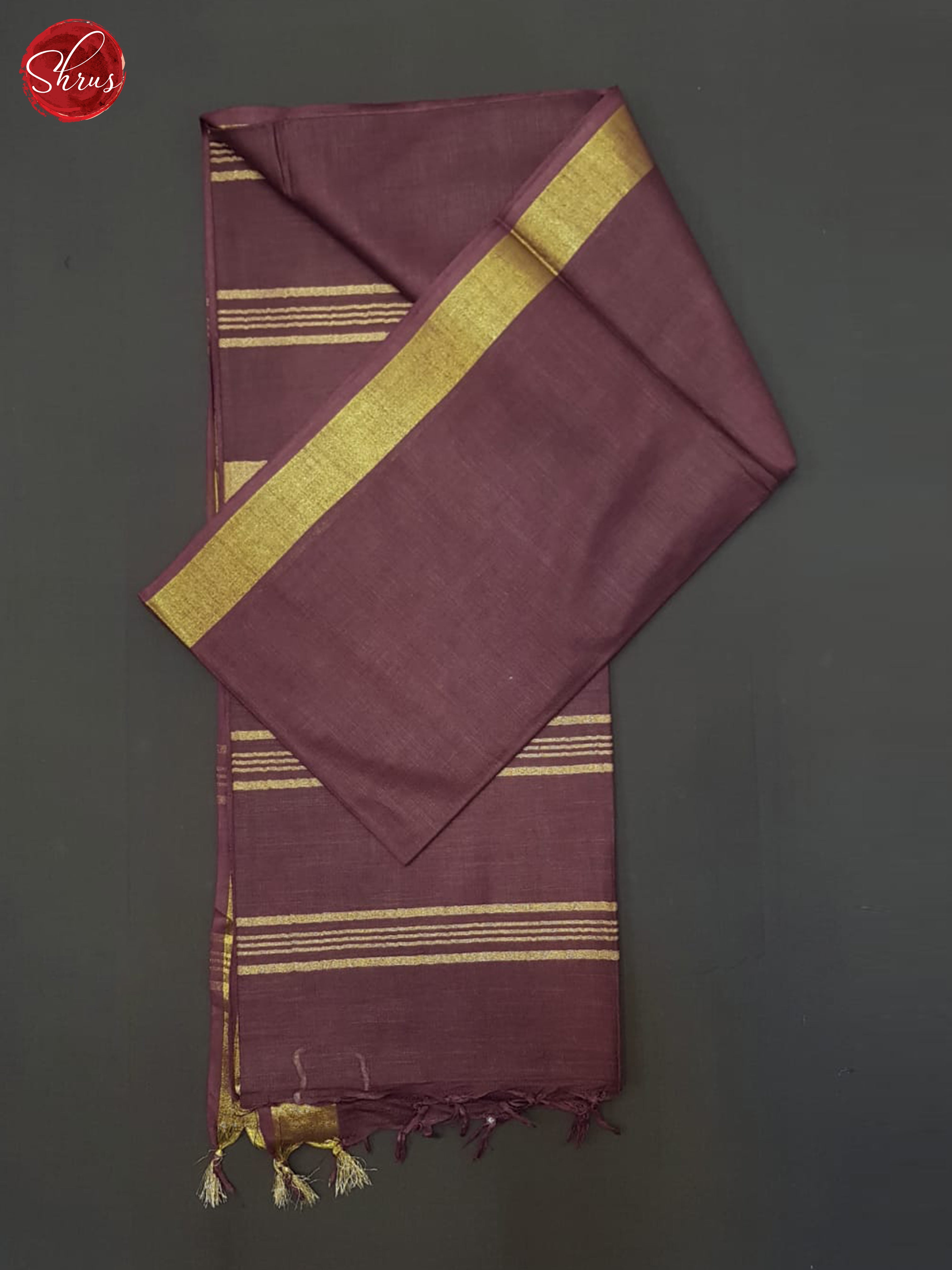 Deep Wine(Single Tone)- Linen Cotton Saree - Shop on ShrusEternity.com