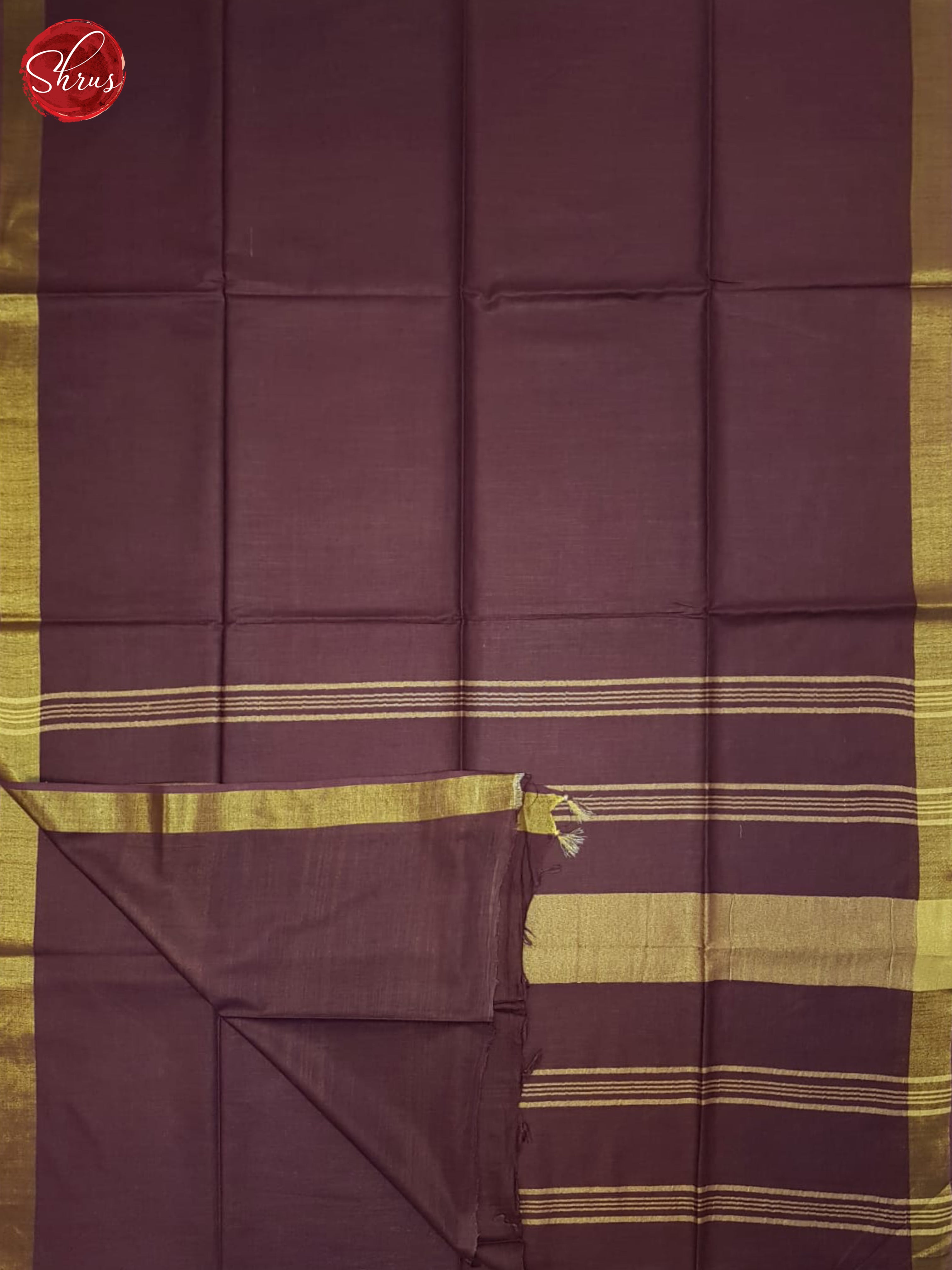 Deep Wine(Single Tone)- Linen Cotton Saree - Shop on ShrusEternity.com