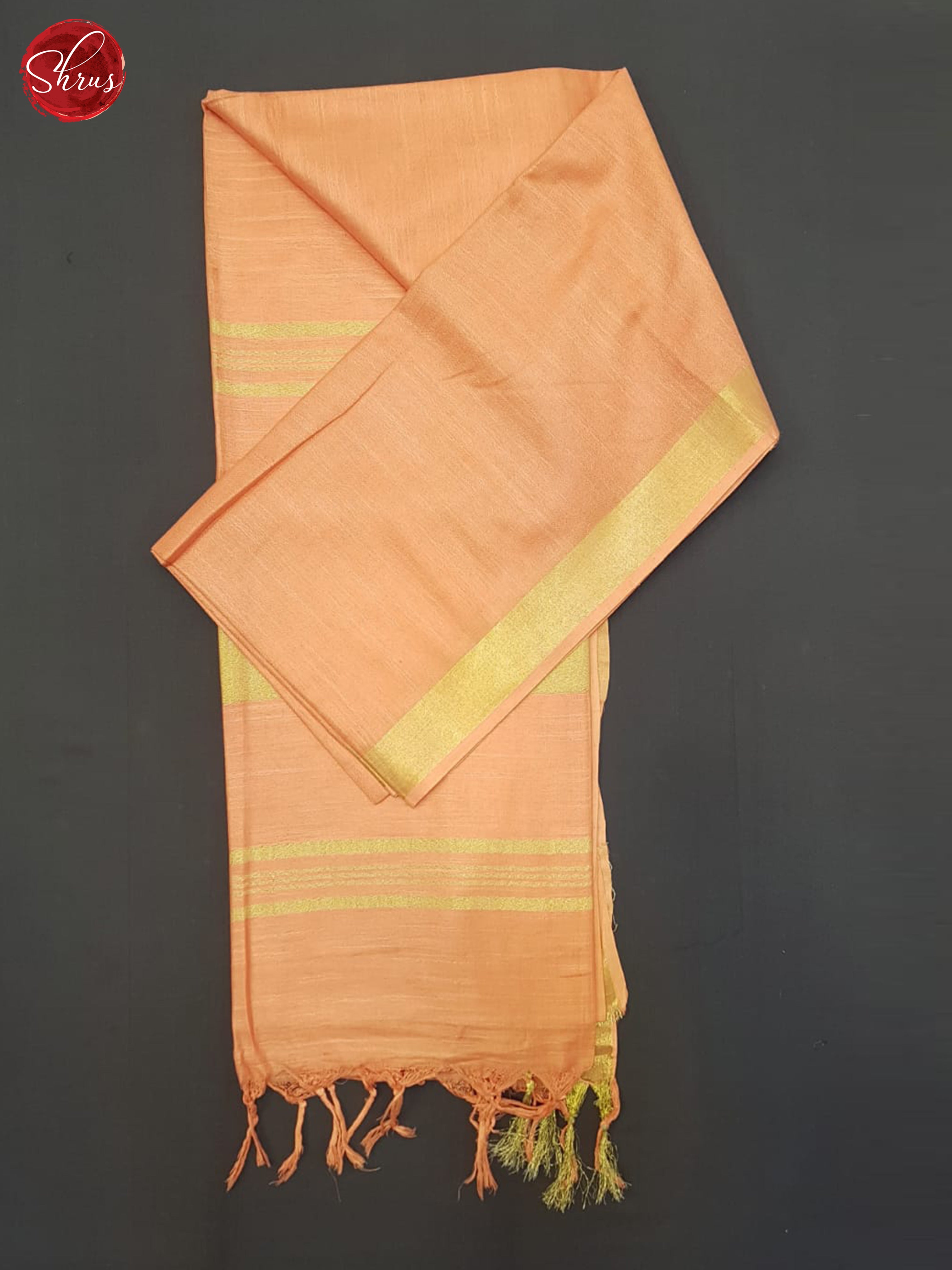 Pale Orange(Single Tone)- Linen Cotton saree - Shop on ShrusEternity.com