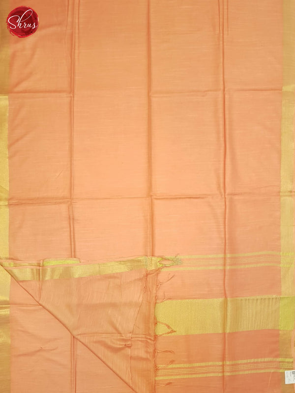 Pale Orange(Single Tone)- Linen Cotton saree - Shop on ShrusEternity.com