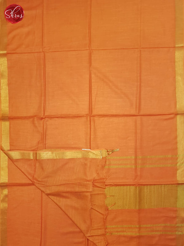 Orange(Single Tone)- Linen Cotton saree - Shop on ShrusEternity.com
