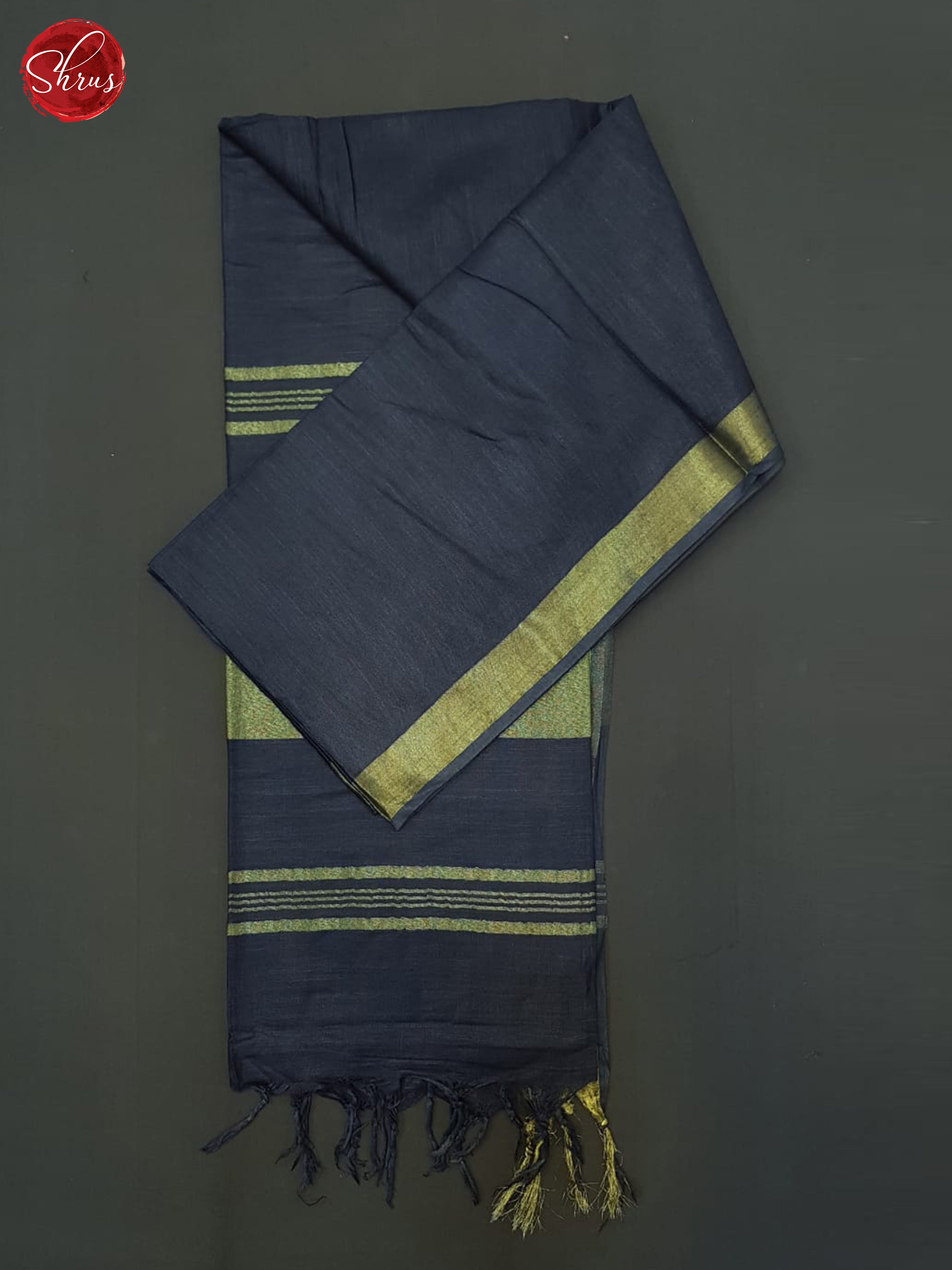 Blue(Single Tone)- Linen Cotton saree - Shop on ShrusEternity.com