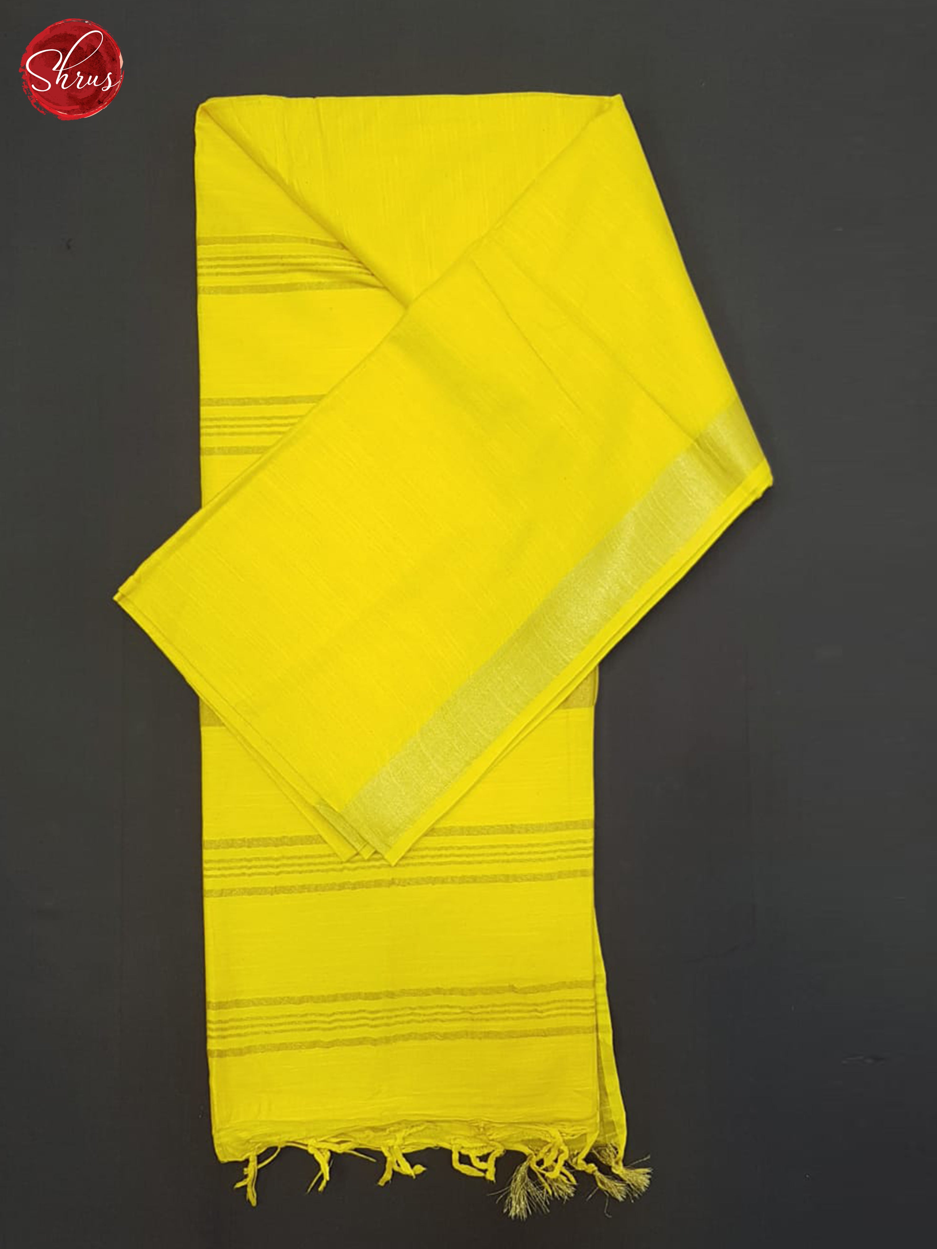 Yellow(Single Tone)- Linen Cotton Saree - Shop on ShrusEternity.com