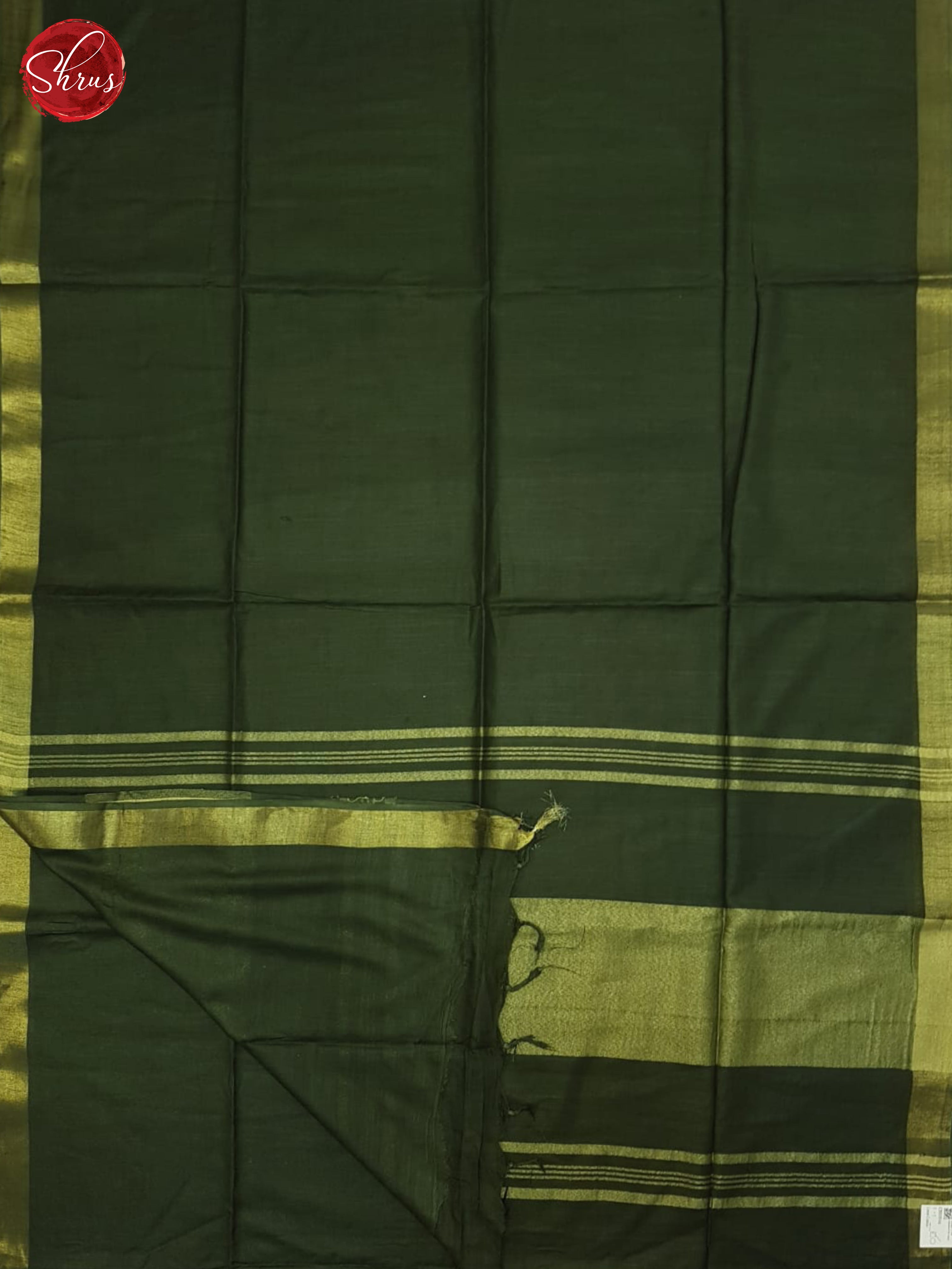 Green(Single Tone)- Linen Cotton saree - Shop on ShrusEternity.com