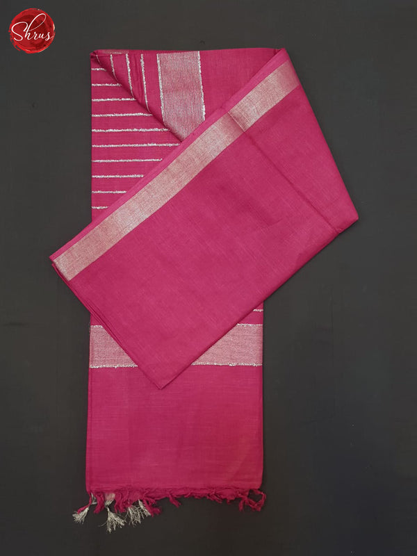 Pink(Single Tone)- Linen Cotton Saree - Shop on ShrusEternity.com