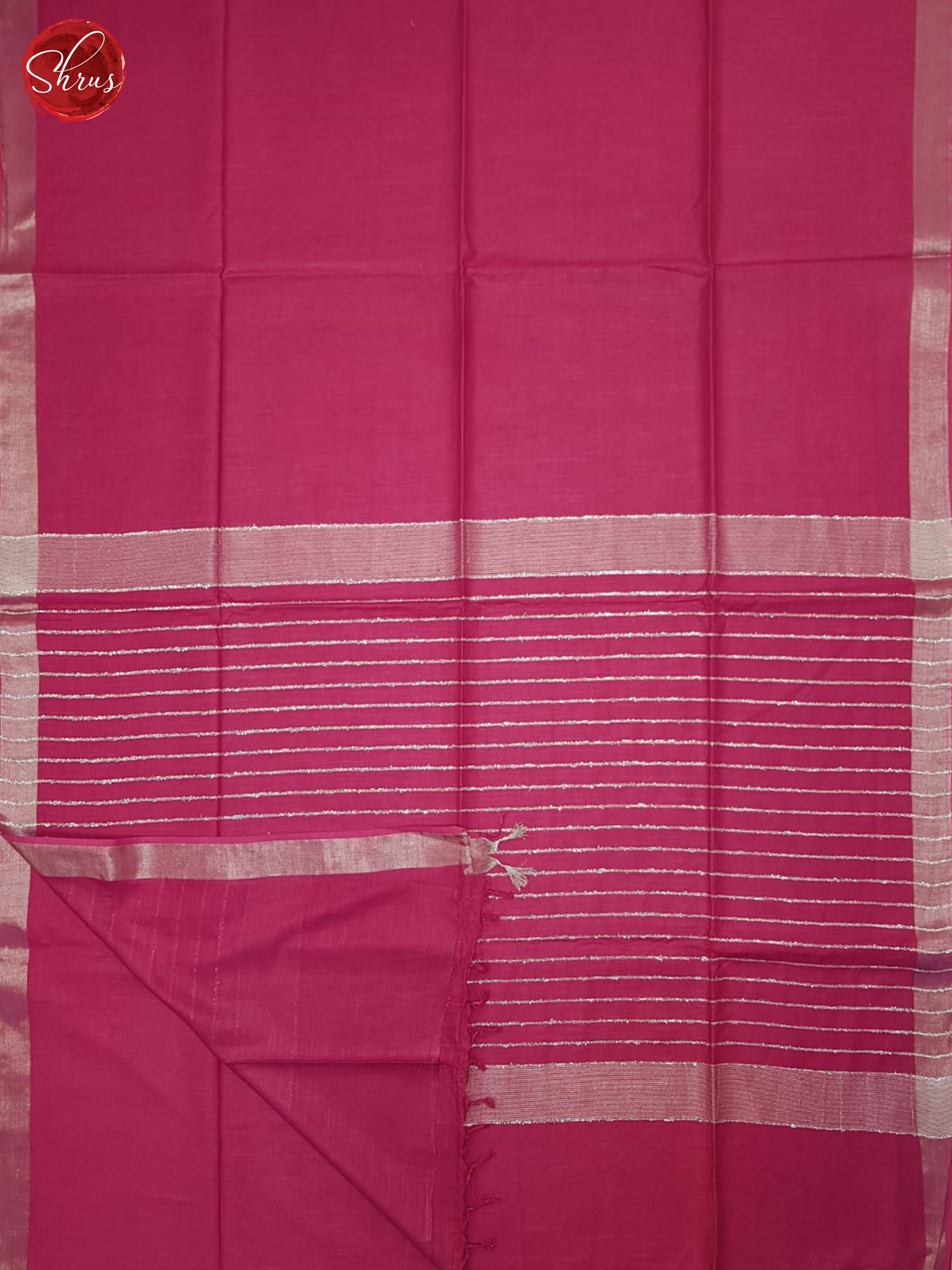 Pink(Single Tone)- Linen Cotton Saree - Shop on ShrusEternity.com