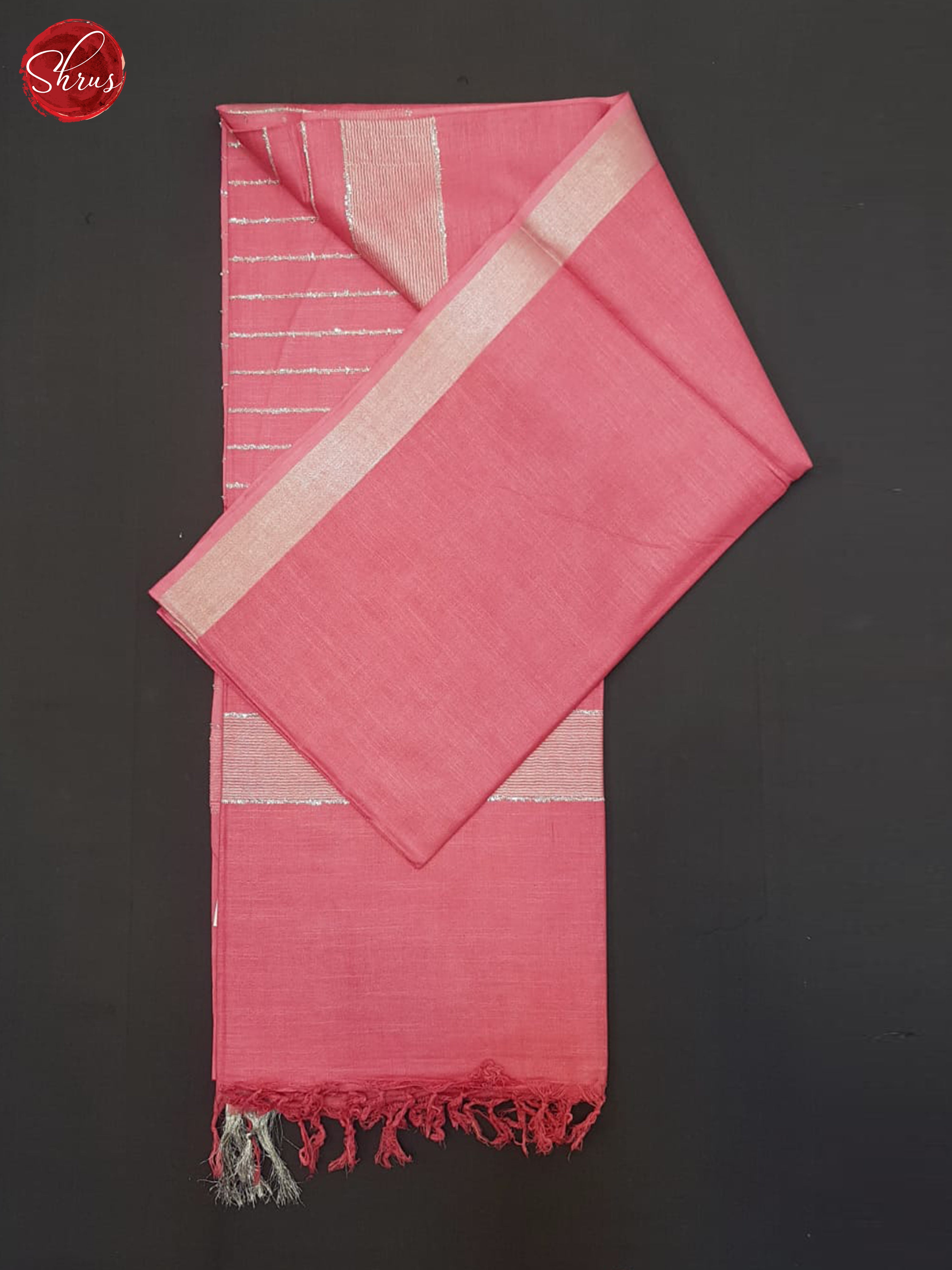 Pink(Single Tone)- Linen Cotton saree - Shop on ShrusEternity.com